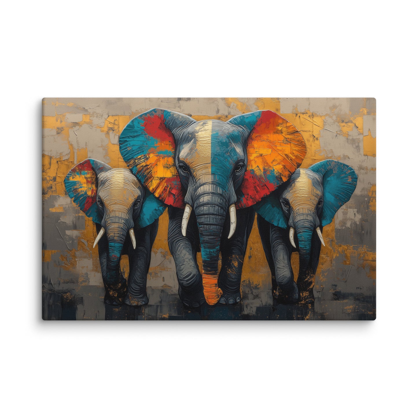 Tableau Elephants - Trio Majestueux Affiches, reproductions et œuvres graphiques Art Virtuoso XL