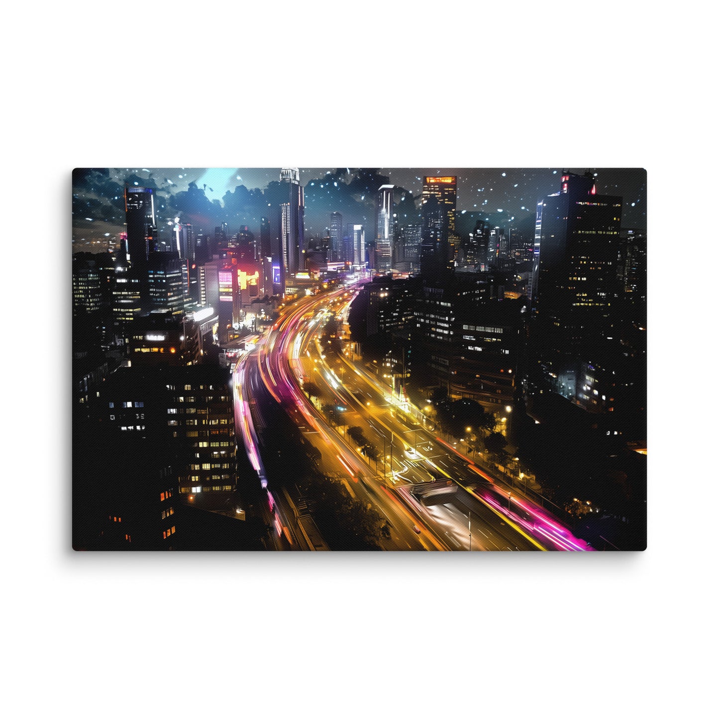 Tableau Urbain Pop Art - Flux Lumineux Affiches, reproductions et œuvres graphiques Art Virtuoso XL