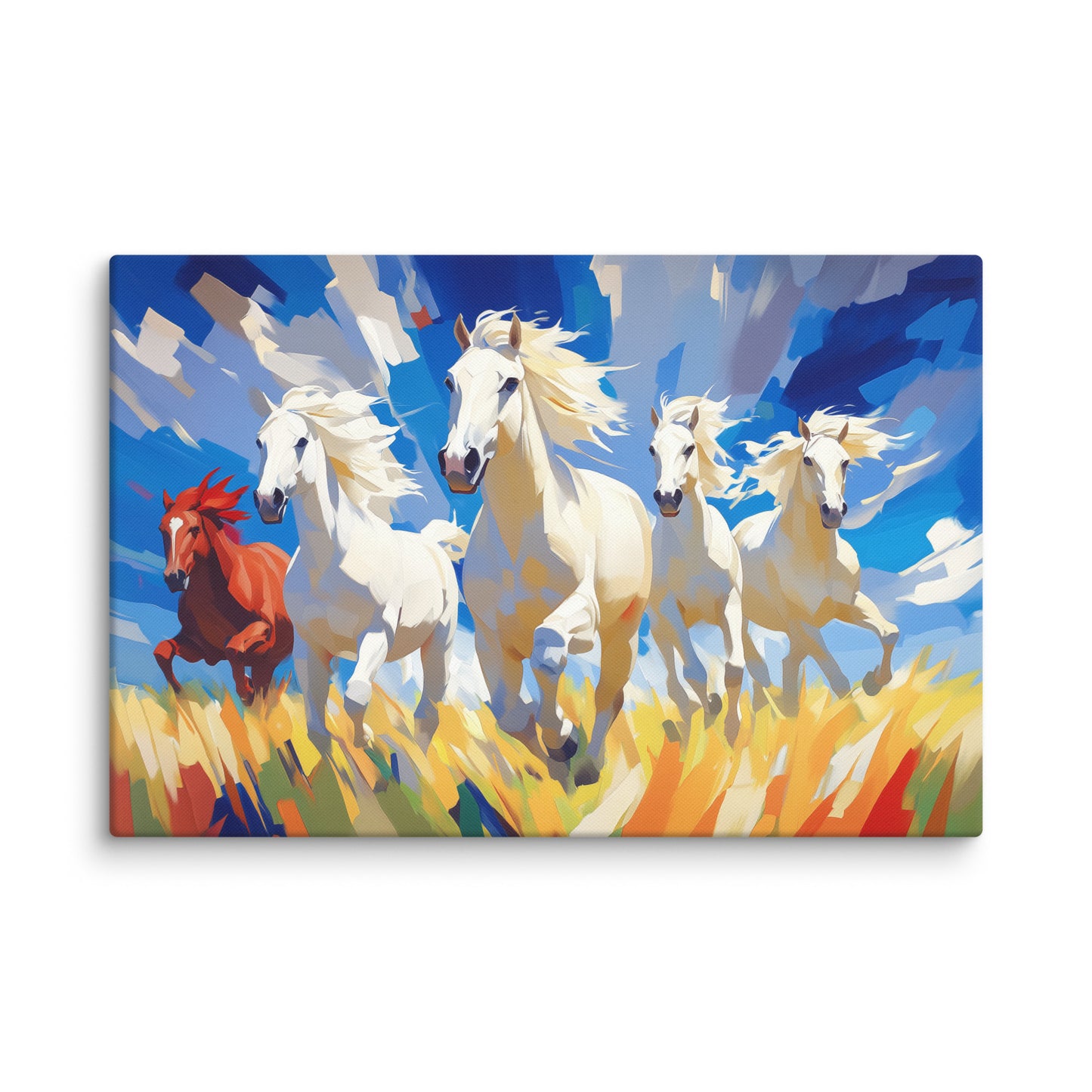 Tableau Peinture Chevaux Sauvages - Liberté Éclatante Affiches, reproductions et œuvres graphiques Art Virtuoso XL