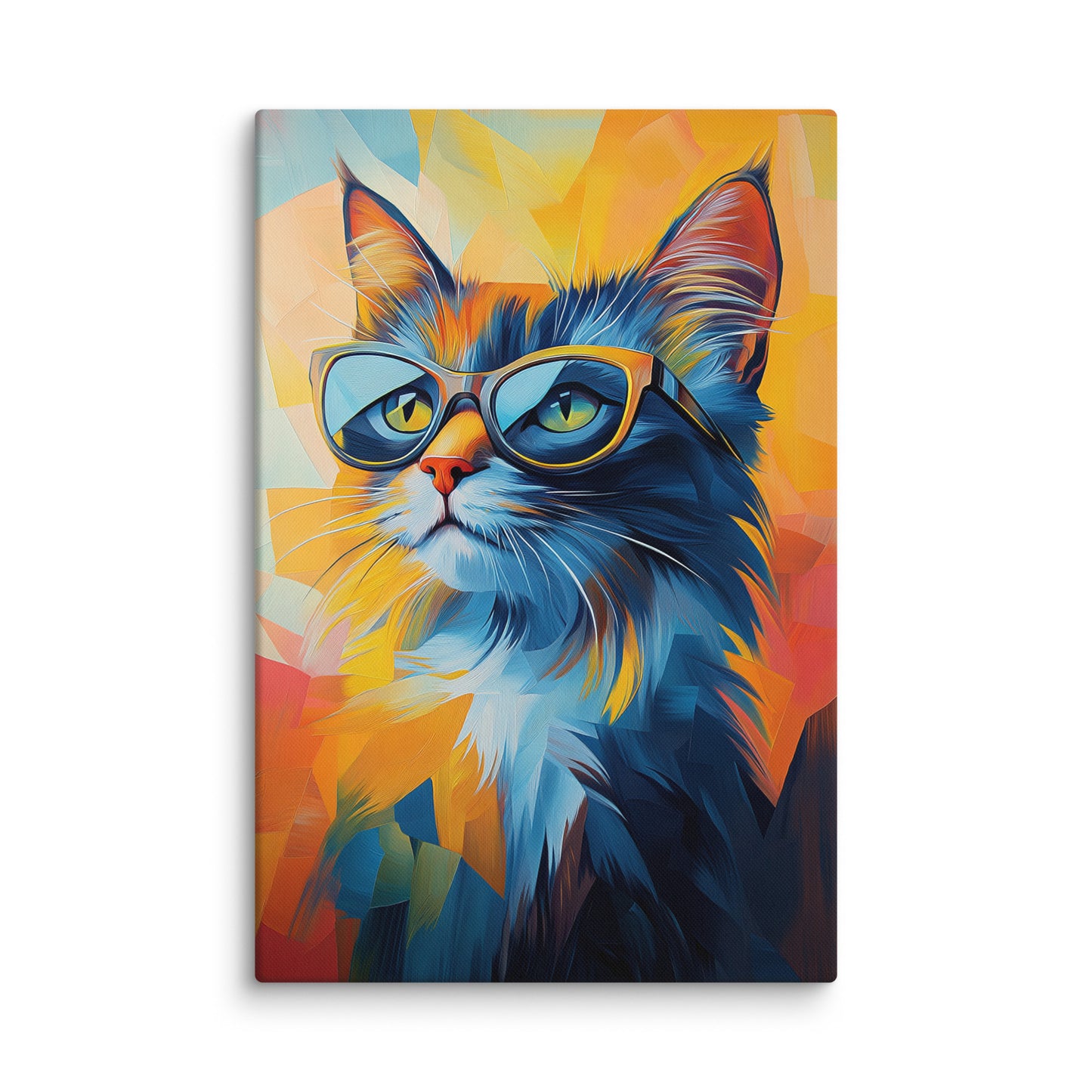 Tableau Chat avec Lunettes - Hipster Félin Affiches, reproductions et œuvres graphiques Art Virtuoso XL
