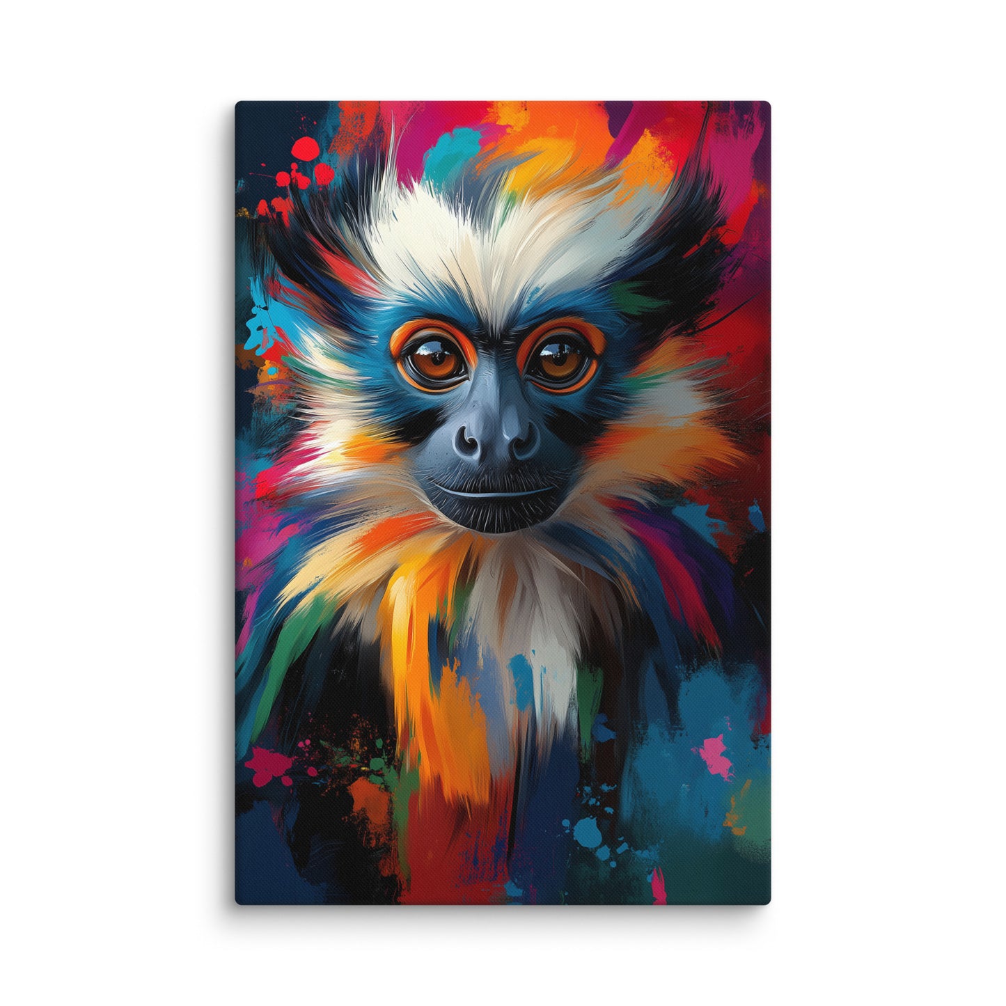 Tableau Singe Multicolore : Explosion de Couleurs Affiches, reproductions et œuvres graphiques Art Virtuoso XL