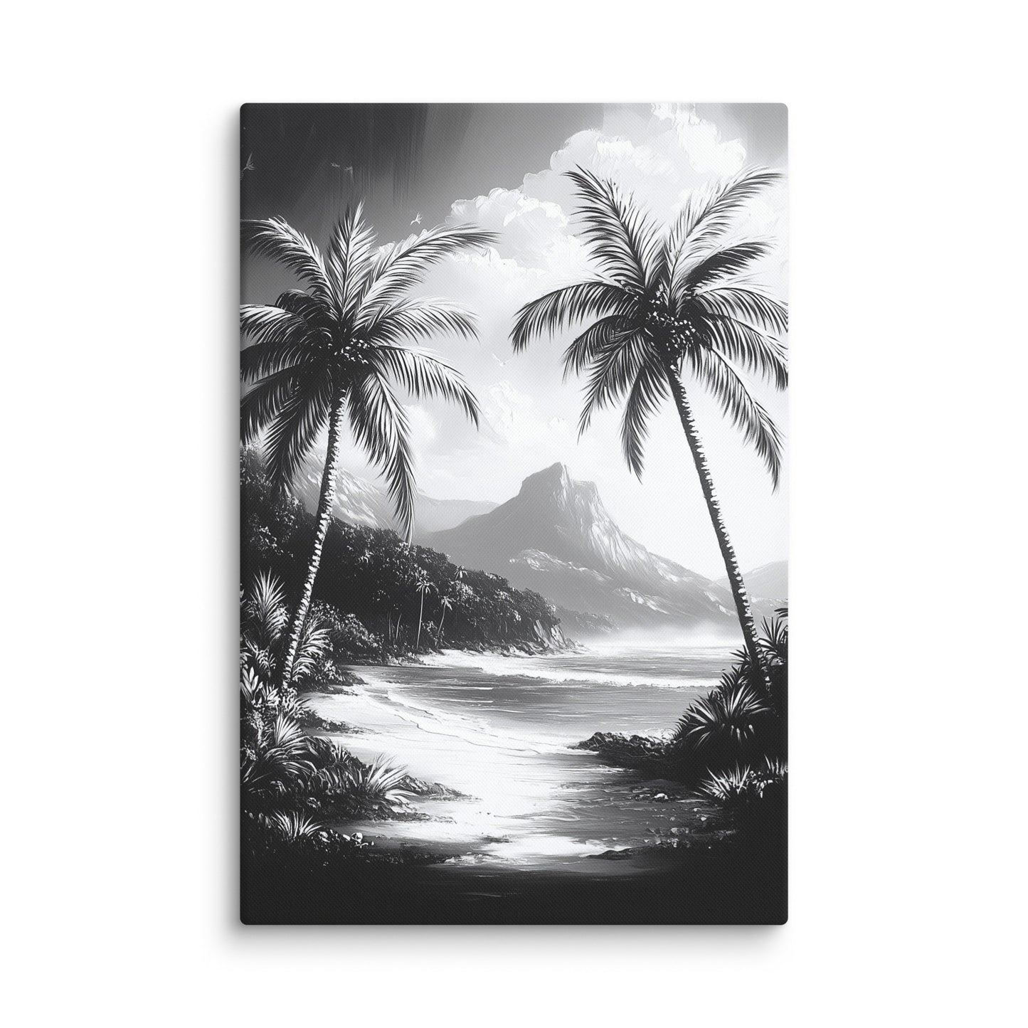 Tableau Noir et Blanc - Palmier Paradise Affiches, reproductions et œuvres graphiques Art Virtuoso XL