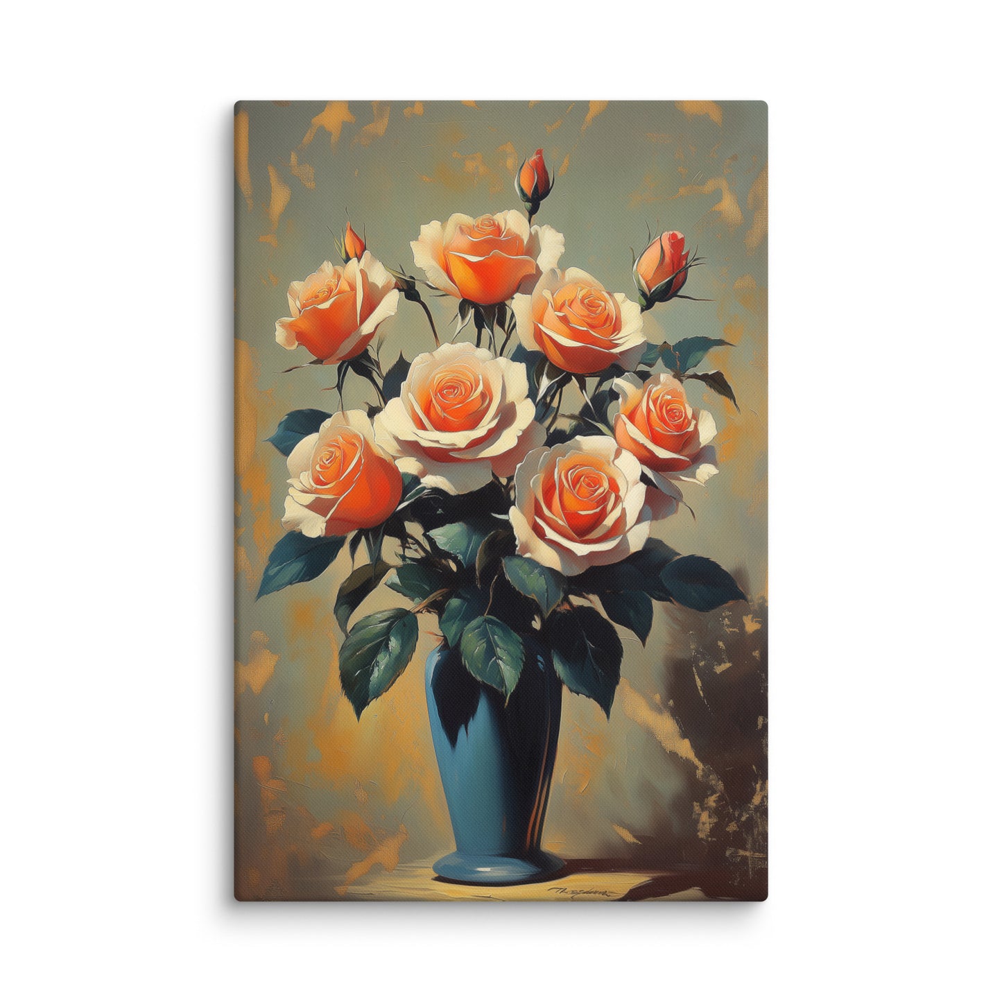 Tableau Ancien avec des Roses : Élégance Pastel Affiches, reproductions et œuvres graphiques Art Virtuoso XL