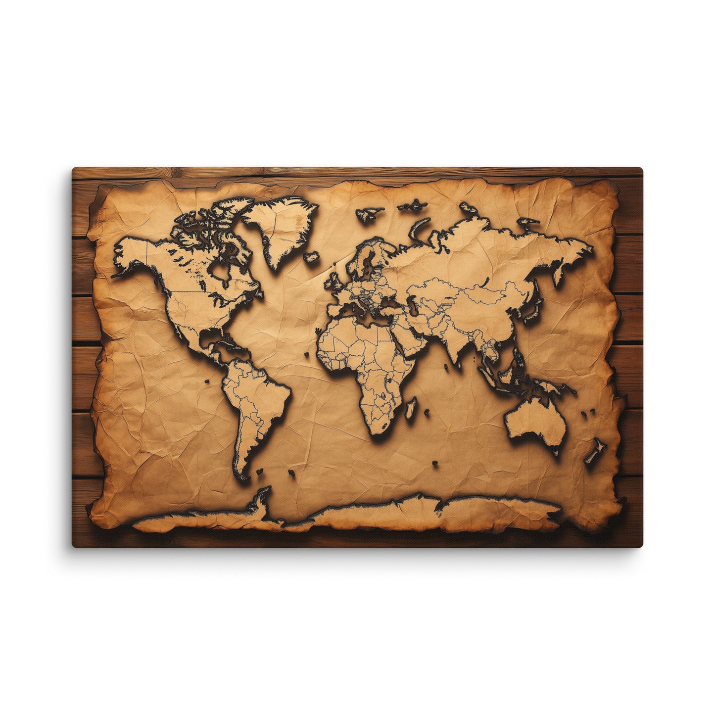 Tableau Carte du Monde Vintage - Ode Nostalgique Affiches, reproductions et œuvres graphiques Art Virtuoso XL