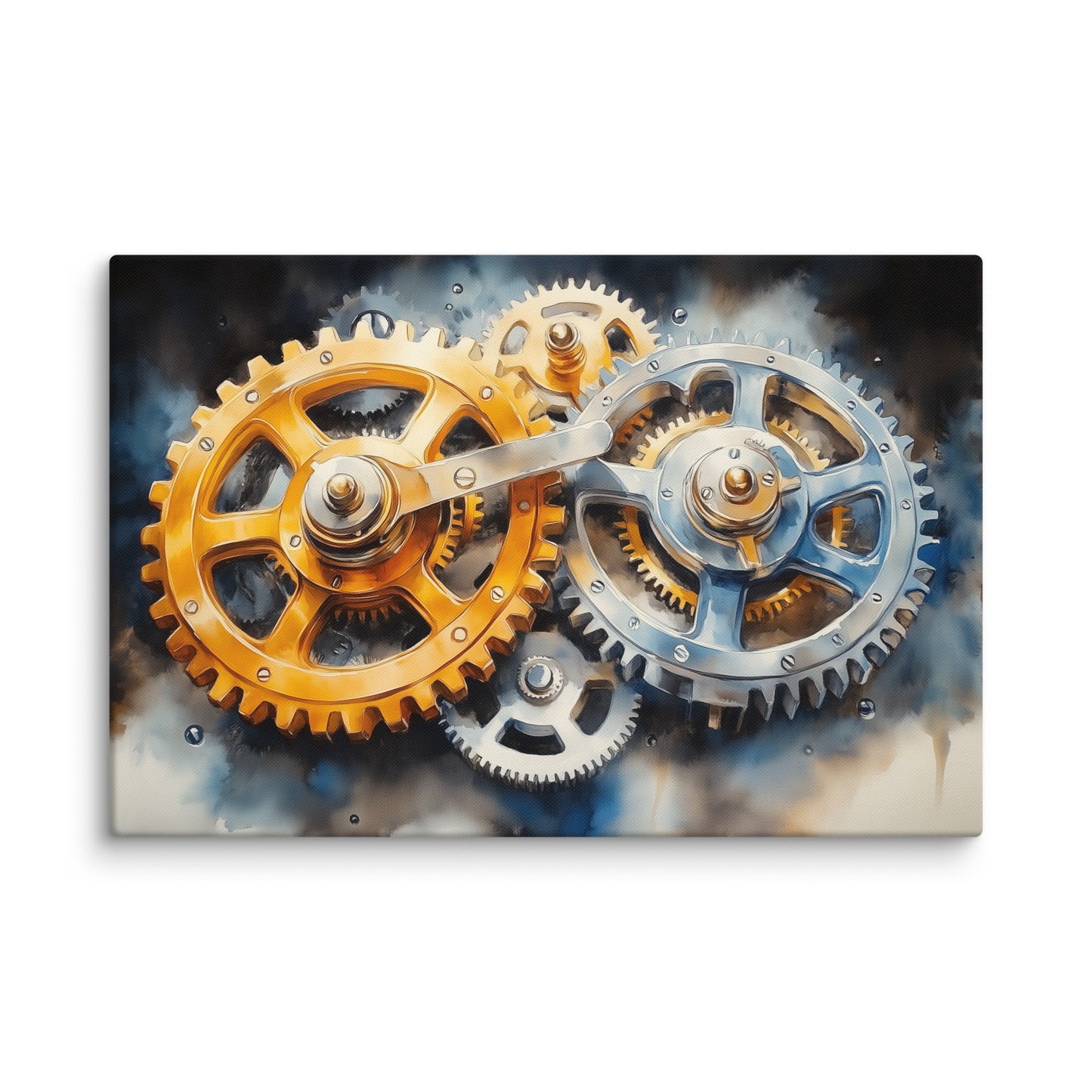 Tableau Engrenage Industriel - L'Harmonie des Mécanismes Affiches, reproductions et œuvres graphiques Art Virtuoso XXL