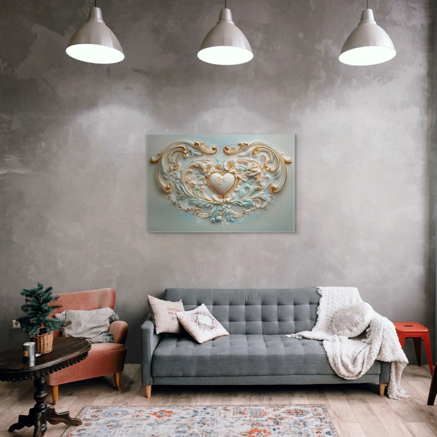 Toile Coeur Art Nouveau Affiches, reproductions et œuvres graphiques Art Virtuoso