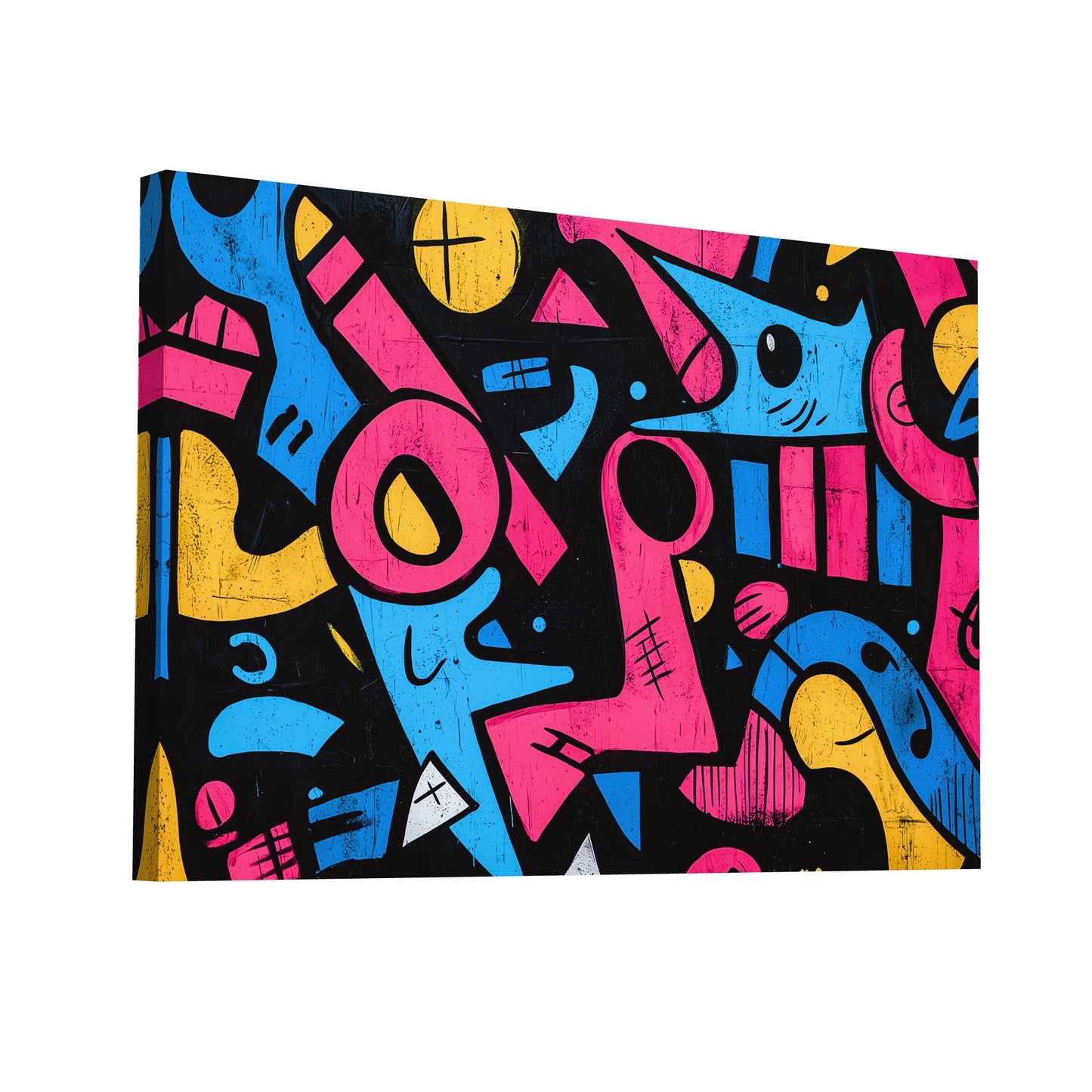 Product Hero 3D WebP Toile Dessin - Keith Haring Style - Art Virtuoso