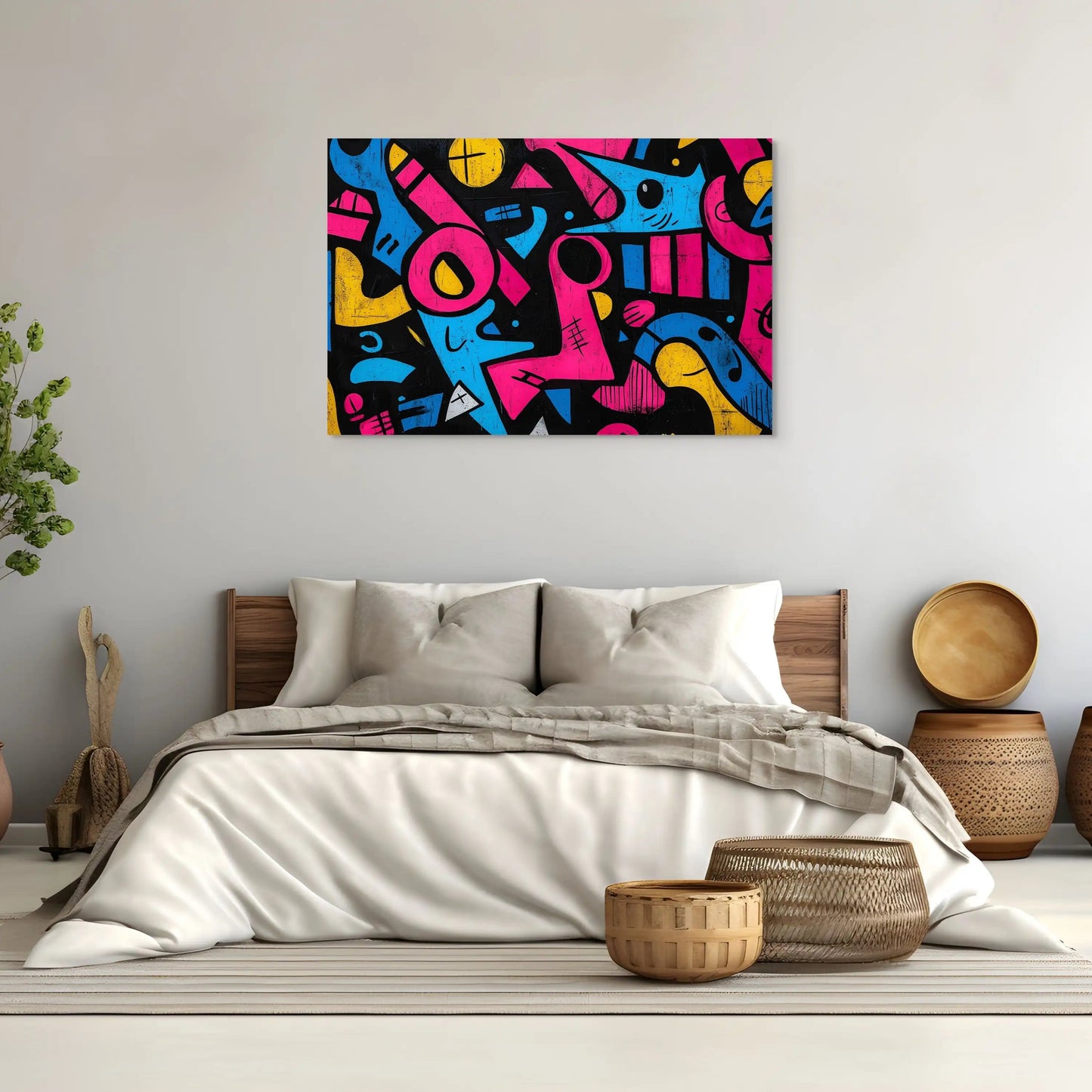 Toile Dessin - Keith Haring Style Affiches, reproductions et œuvres graphiques Art Virtuoso