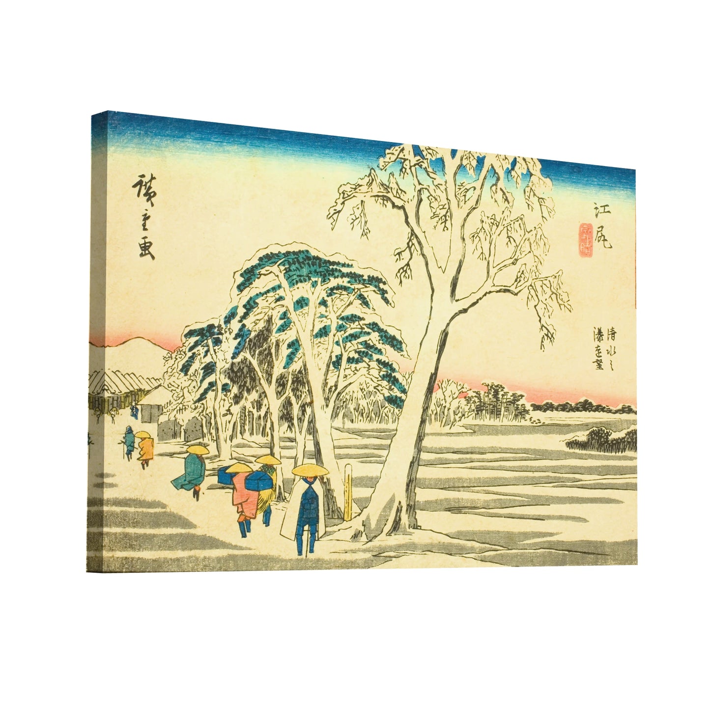 Product Hero 3D WebP Tableau Hiroshige - Ejiri, port de Shimizu par temps clair après la neige - Art Virtuoso