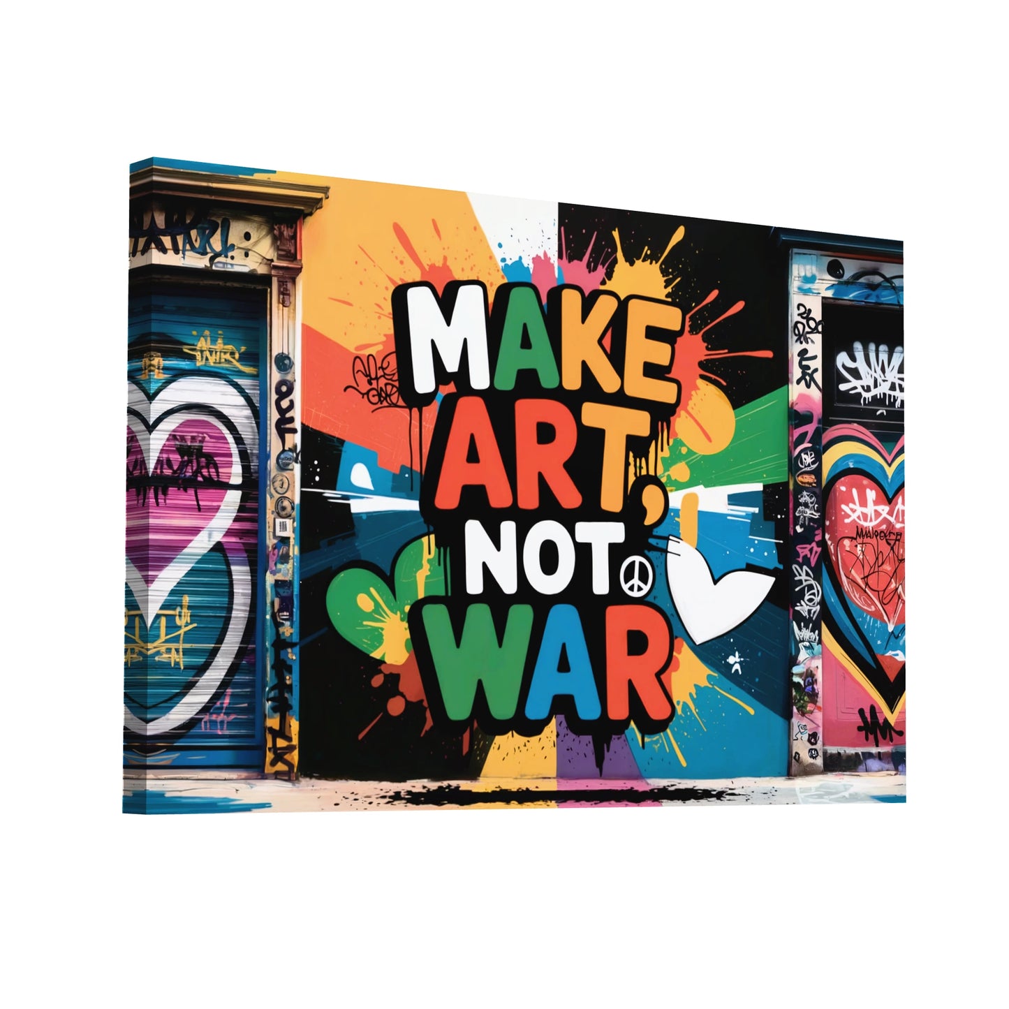 Product Hero 3D WebP Graffiti Art Mural - Make Art, Not War - Art Virtuoso
