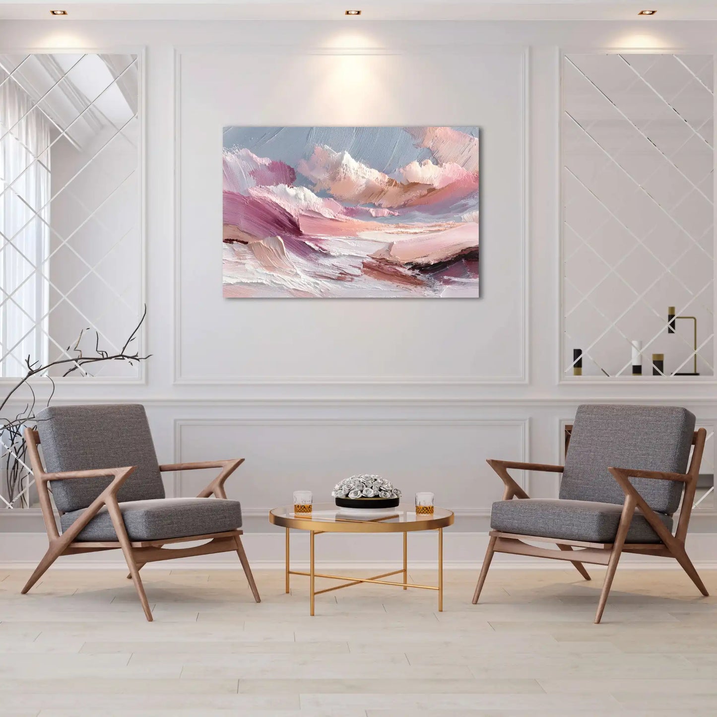 Grand Tableau Cocooning : Nuages Rose