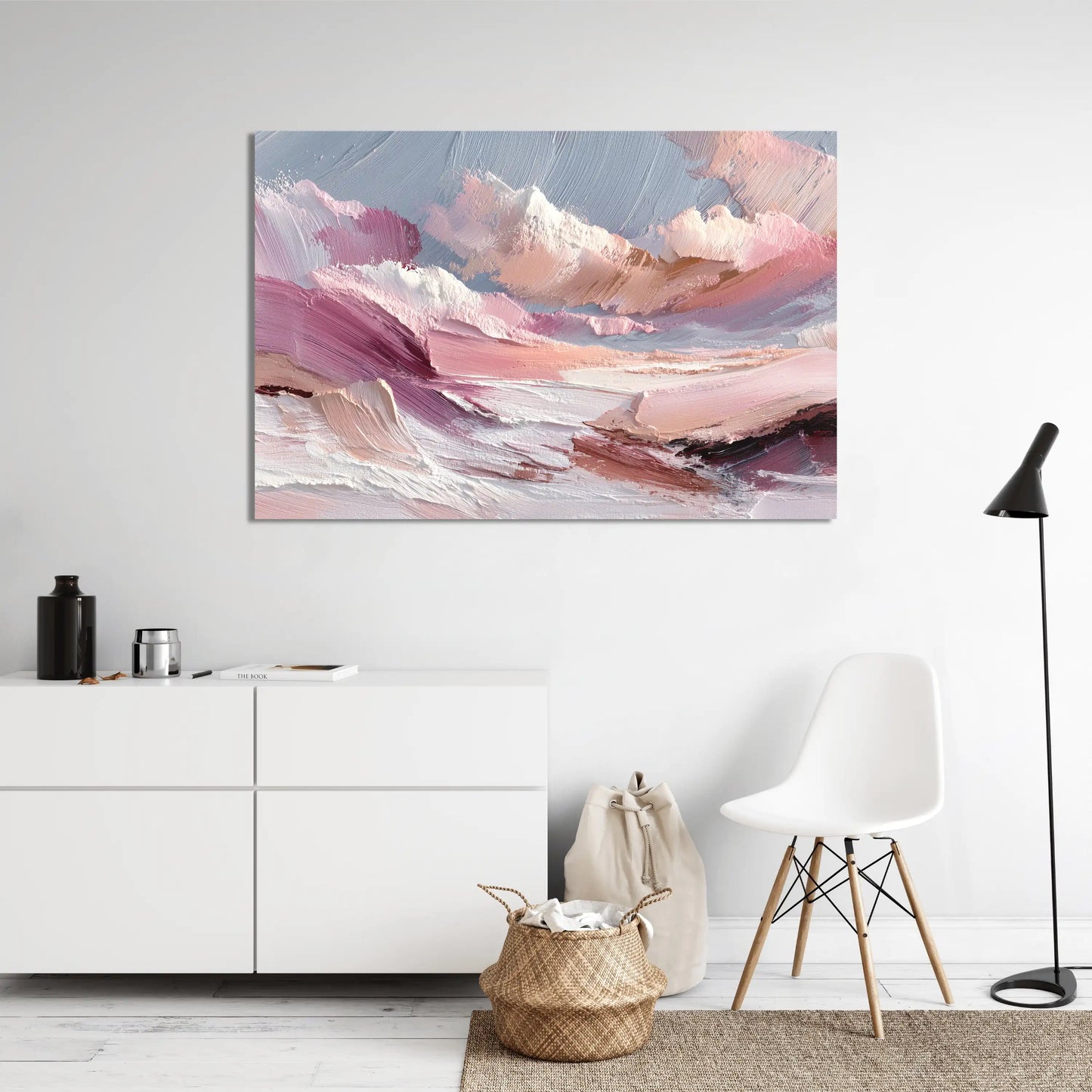 Grand Tableau Cocooning : Nuages Rose