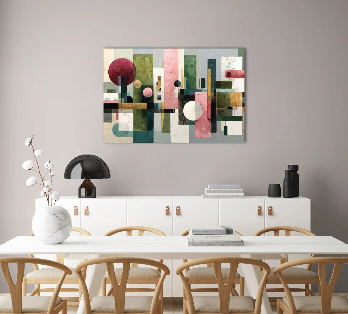 Grand Tableau Contemporain - Équilibre Géométrique