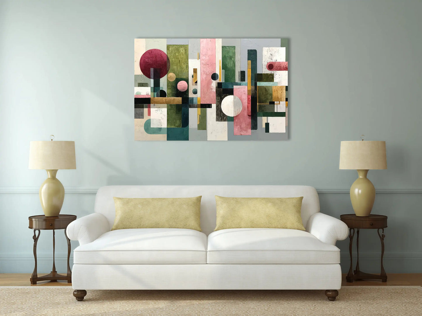 Grand Tableau Contemporain - Équilibre Géométrique