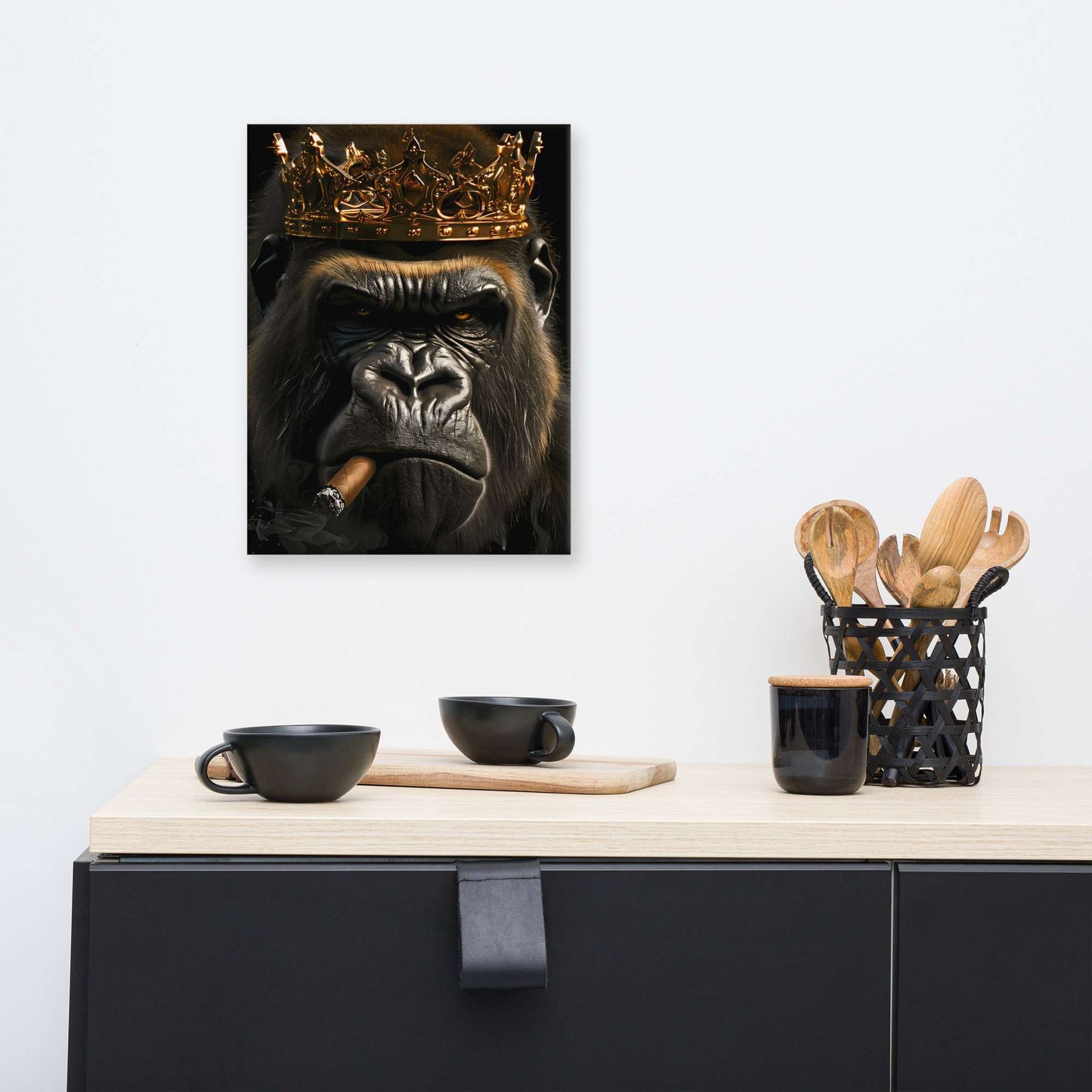 Tableau Gorille - Cigare pour sa Majesté Affiches, reproductions et œuvres graphiques Art Virtuoso