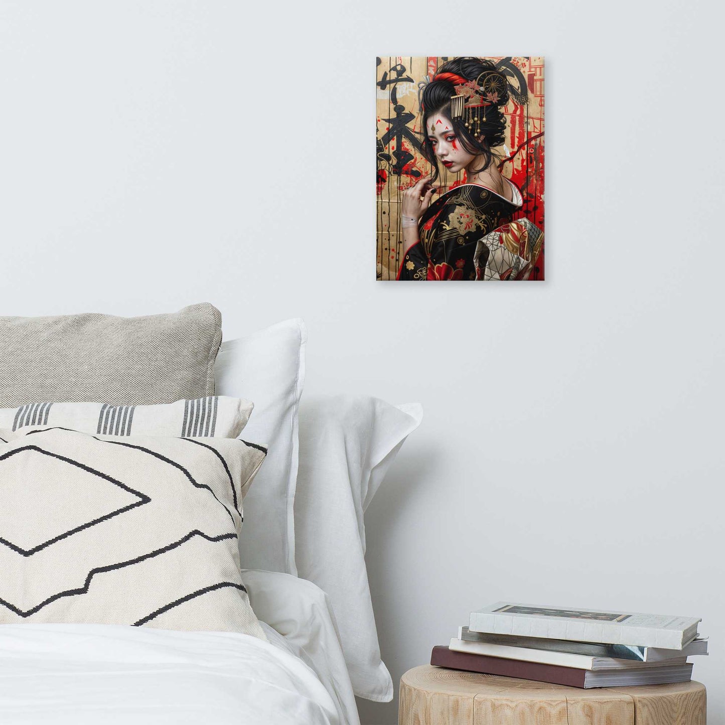 Tableau Peinture Geisha de Dos - Keiko Art Virtuoso