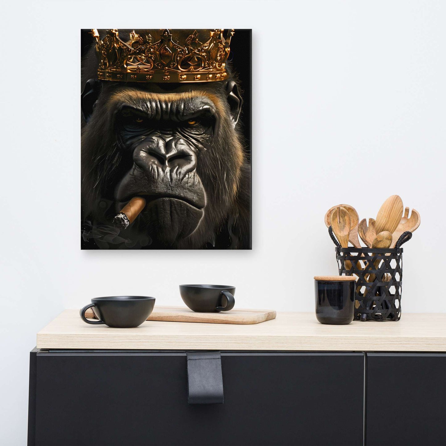 Tableau Gorille - Cigare pour sa Majesté Affiches, reproductions et œuvres graphiques Art Virtuoso