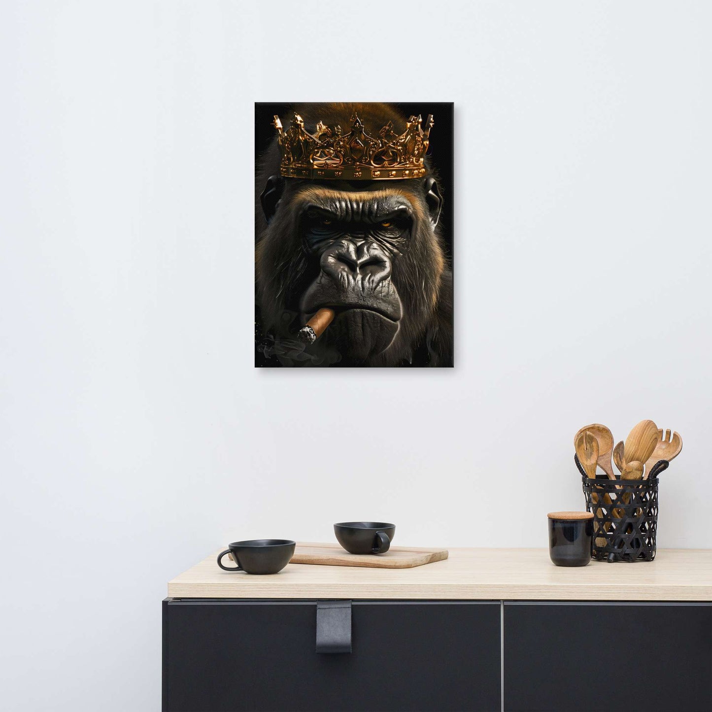Tableau Gorille - Cigare pour sa Majesté Affiches, reproductions et œuvres graphiques Art Virtuoso