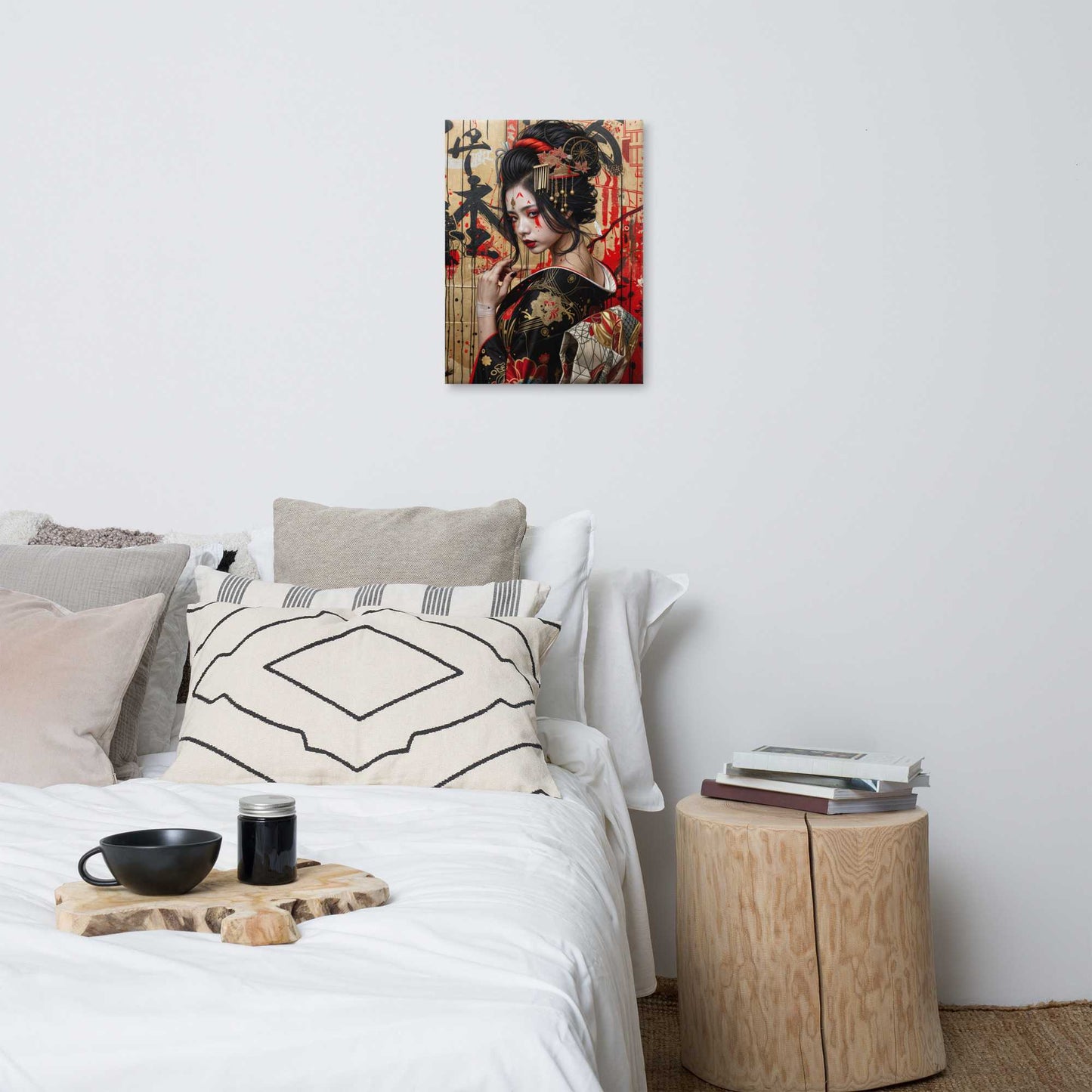 Tableau Peinture Geisha de Dos - Keiko Art Virtuoso