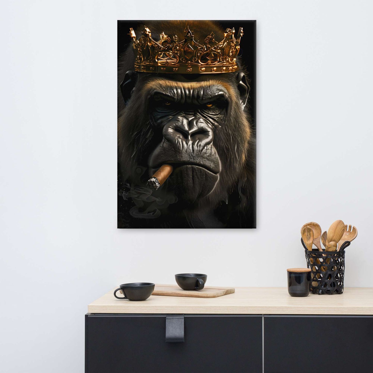 Tableau Gorille - Cigare pour sa Majesté Affiches, reproductions et œuvres graphiques Art Virtuoso