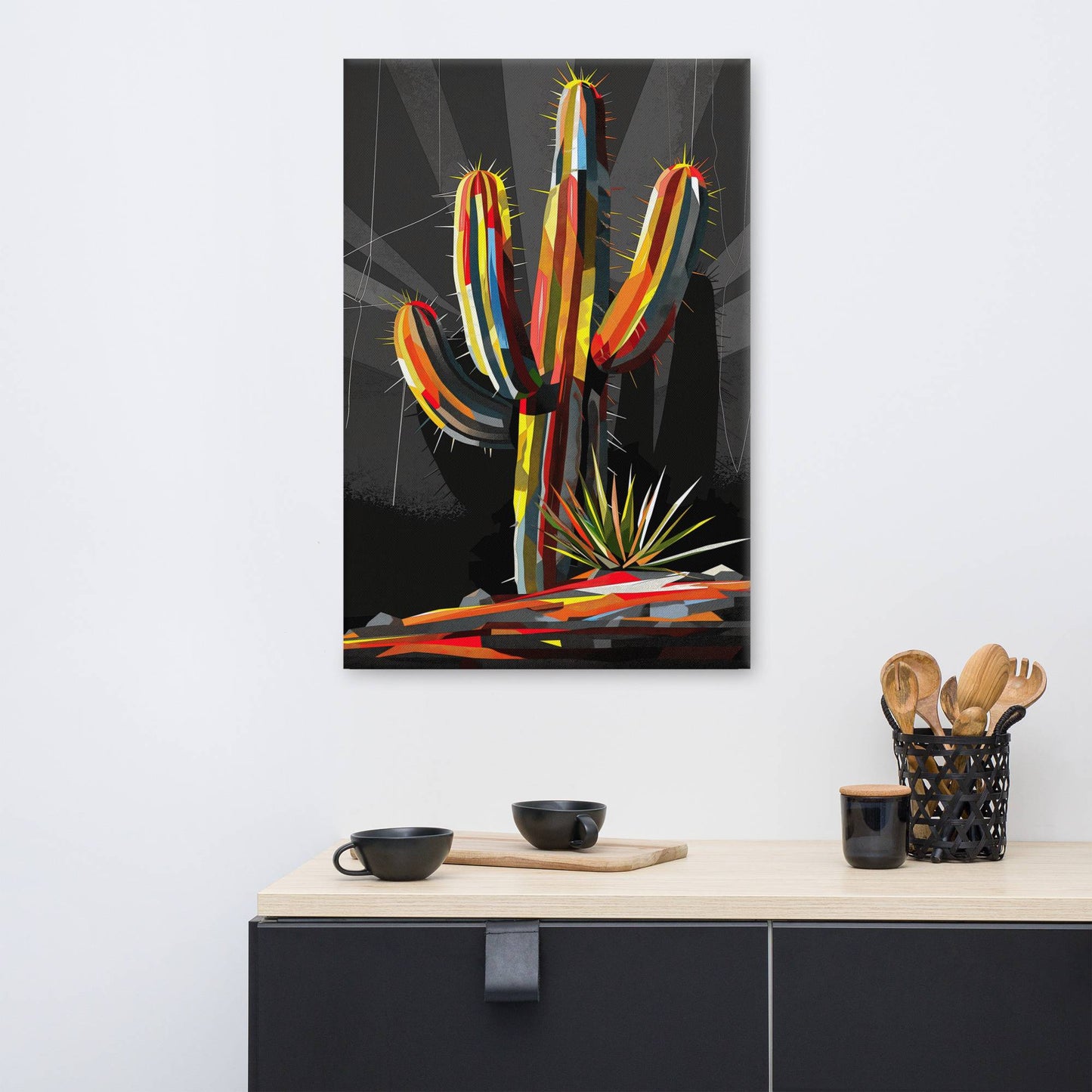 Tableau Cactus Coloré Affiches, reproductions et œuvres graphiques Art Virtuoso