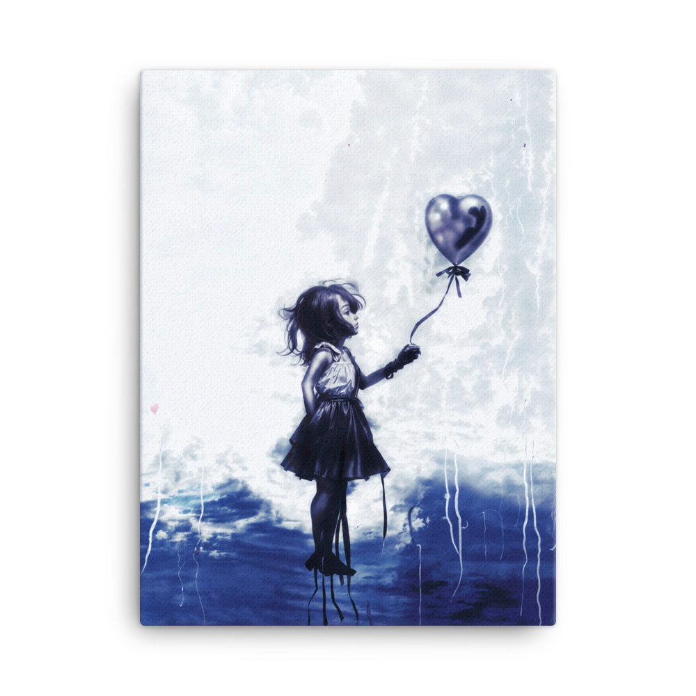 La Petite Fille au Ballon - Bleu Klein Affiches, reproductions et œuvres graphiques Art Virtuoso L