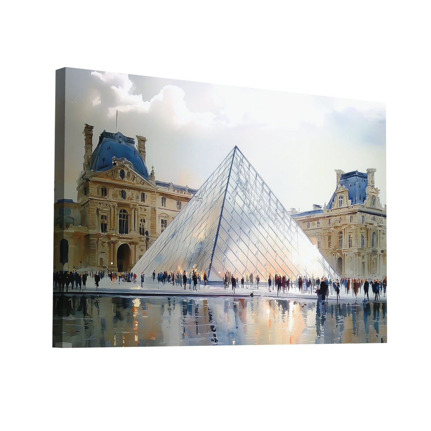 Product Hero 3D WebP Tableau Musée du Louvre - Cour Napoléon - Art Virtuoso