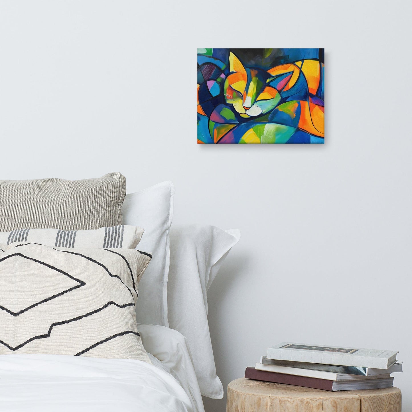 Peinture Abstraite Chat - Fusion Colorée Cubiste Affiches, reproductions et œuvres graphiques Art Virtuoso