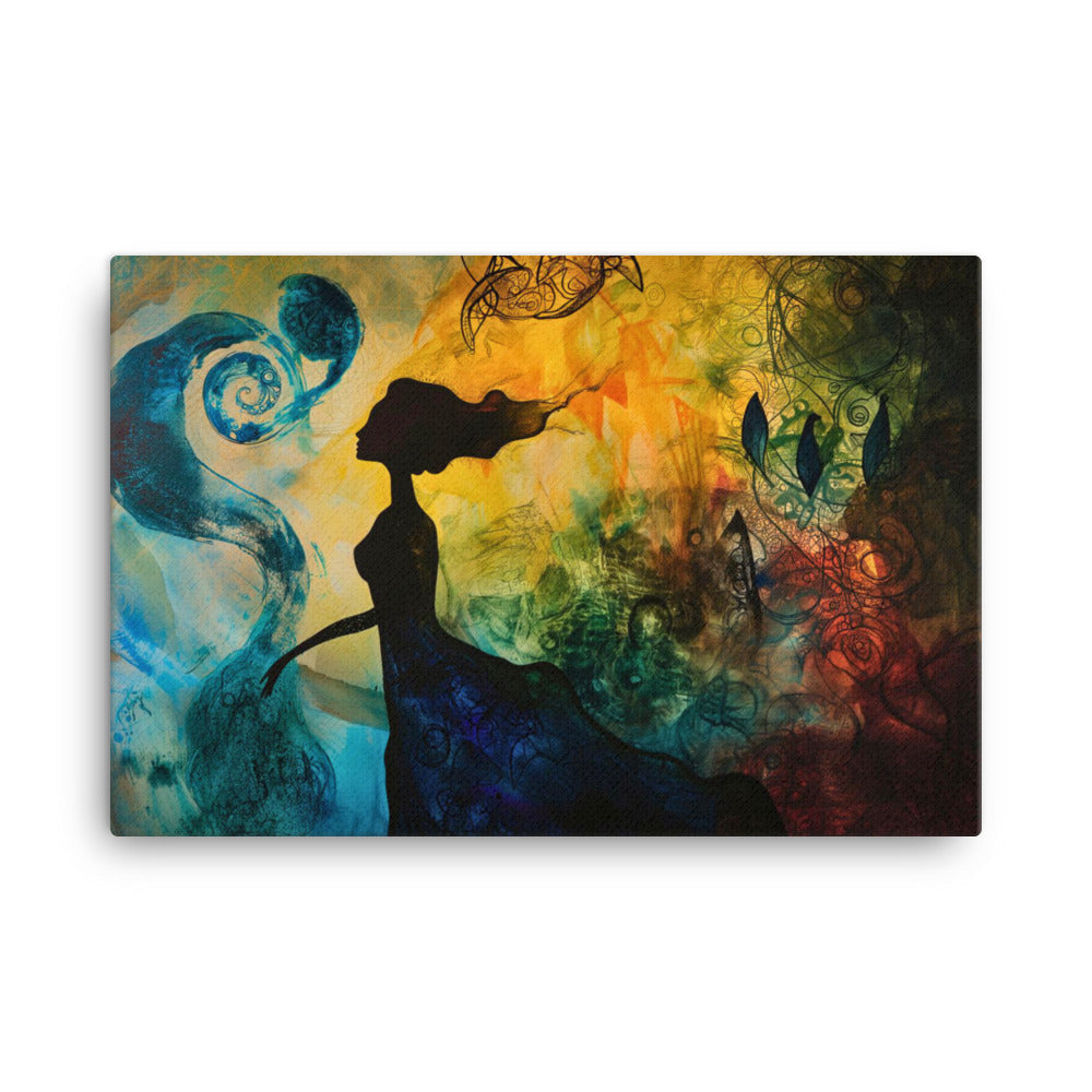 Peinture Abstraite - Silhouette Femme Lyrique Art Virtuoso XL