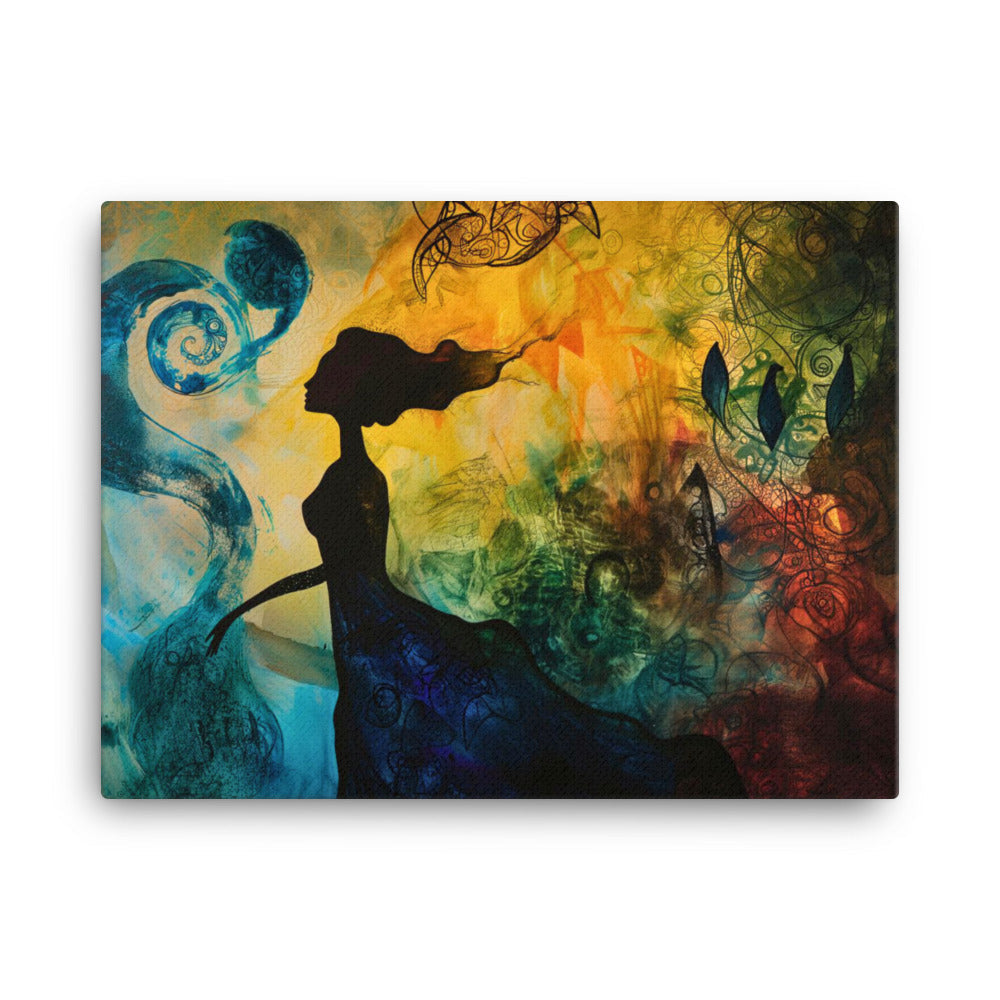 Peinture Abstraite - Silhouette Femme Lyrique Art Virtuoso L