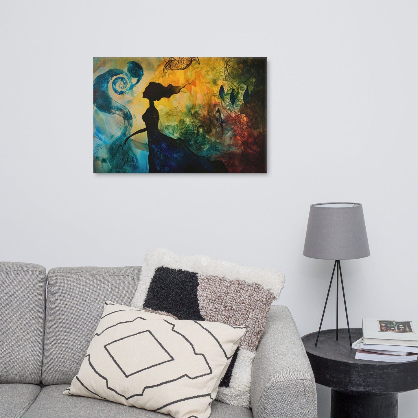 Peinture Abstraite - Silhouette Femme Lyrique Art Virtuoso