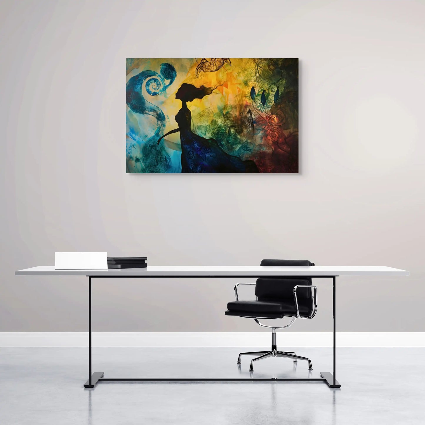 Peinture Abstraite - Silhouette Femme Lyrique Art Virtuoso