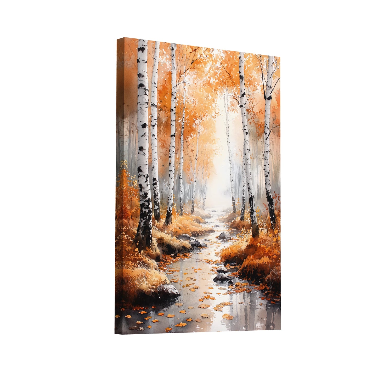 Product Hero 3D WebP Peinture Aquarelle Bouleaux – Forêt d Automne - Art Virtuoso