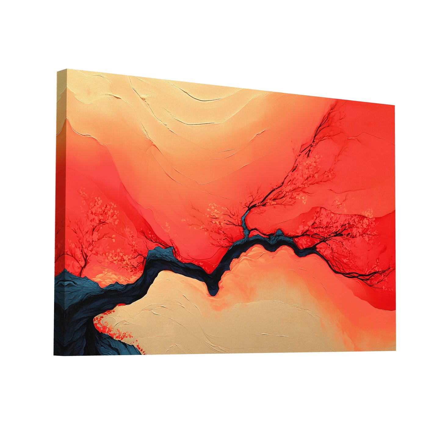 Product Hero 3D WebP Peinture Branche de feu – Essence incandescente en terre cuite - Art Virtuoso
