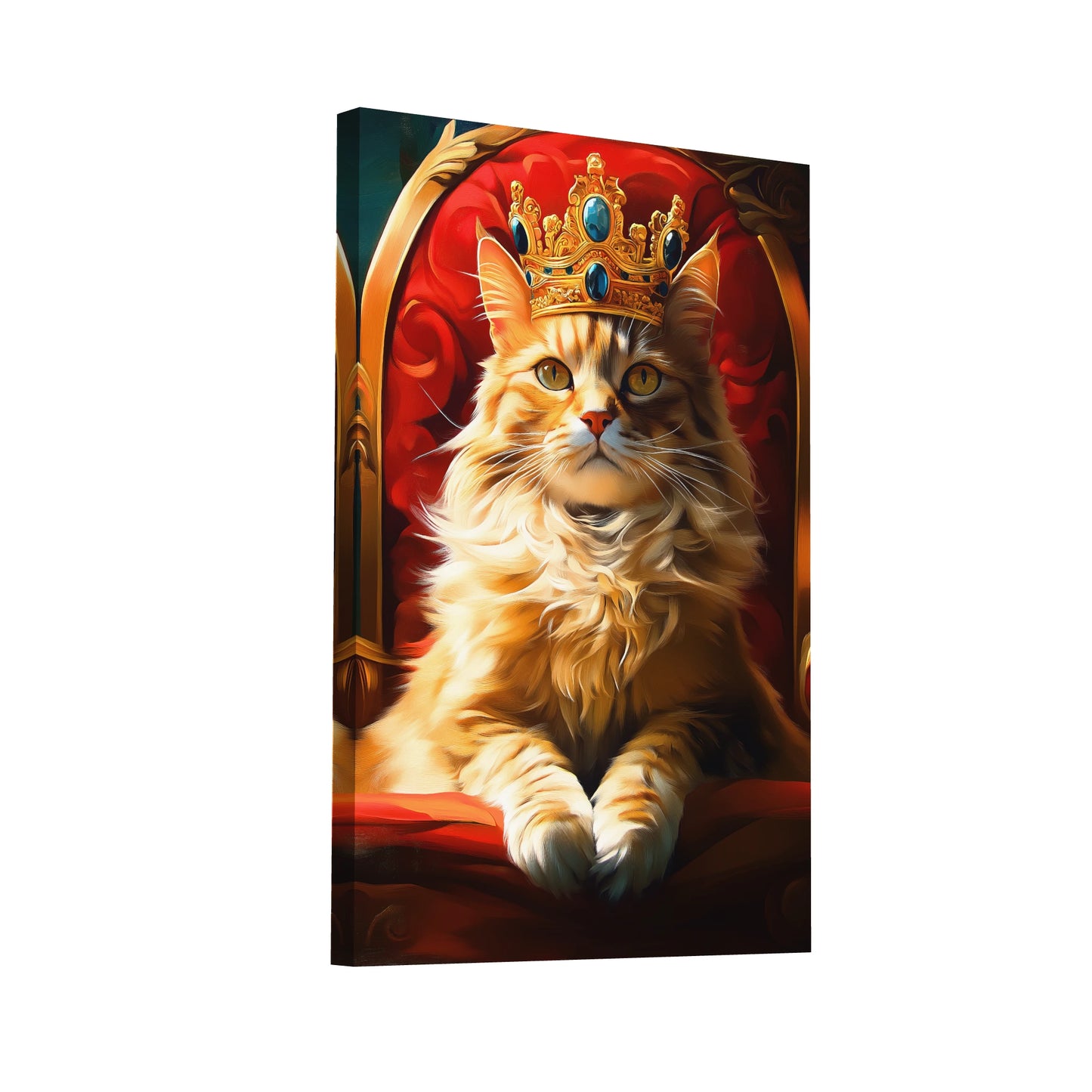 Product Hero 3D WebP Peinture Chat Roi - Le Monarque - Art Virtuoso