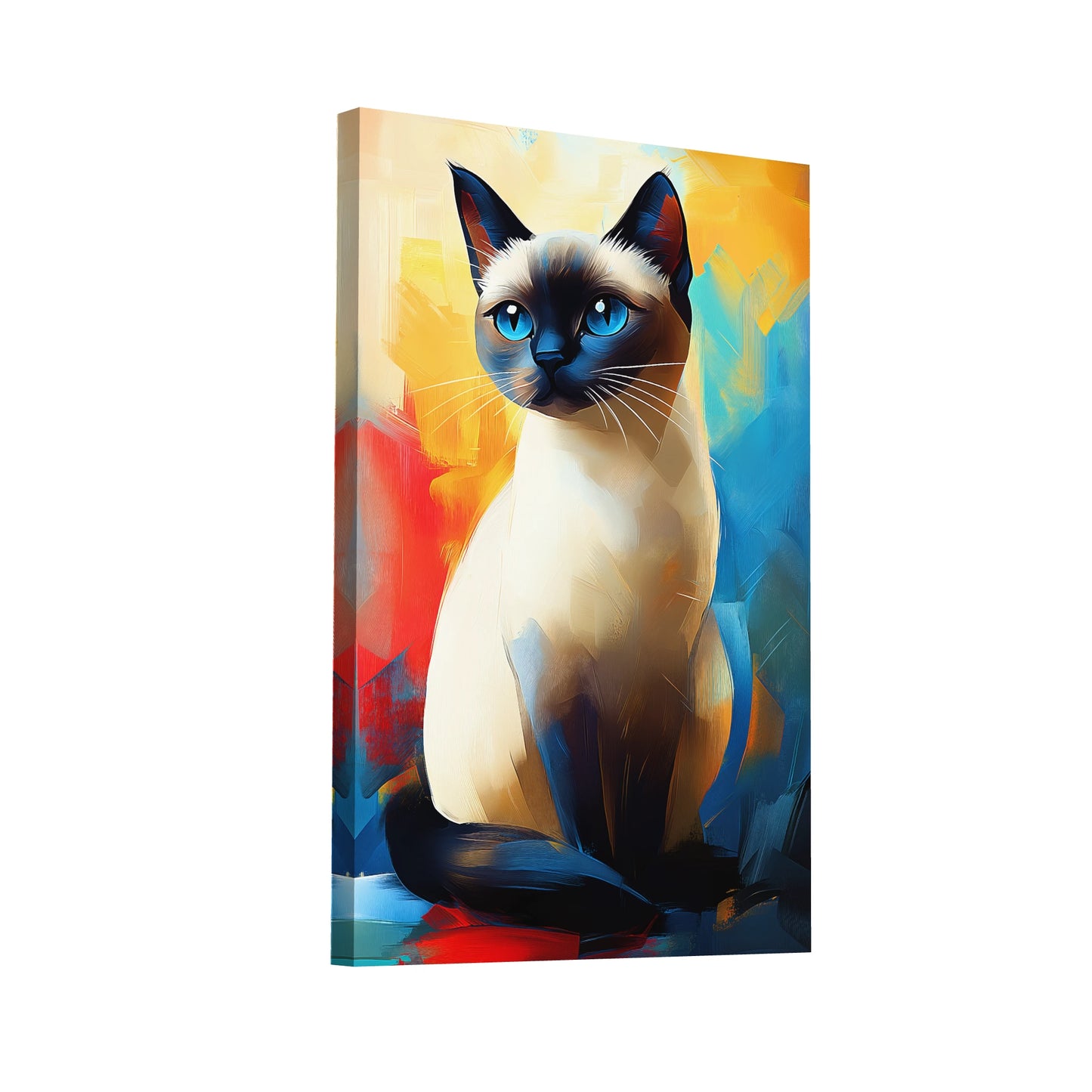 Product Hero 3D WebP Peinture Chat Siamois - Portrait Majestueux - Art Virtuoso