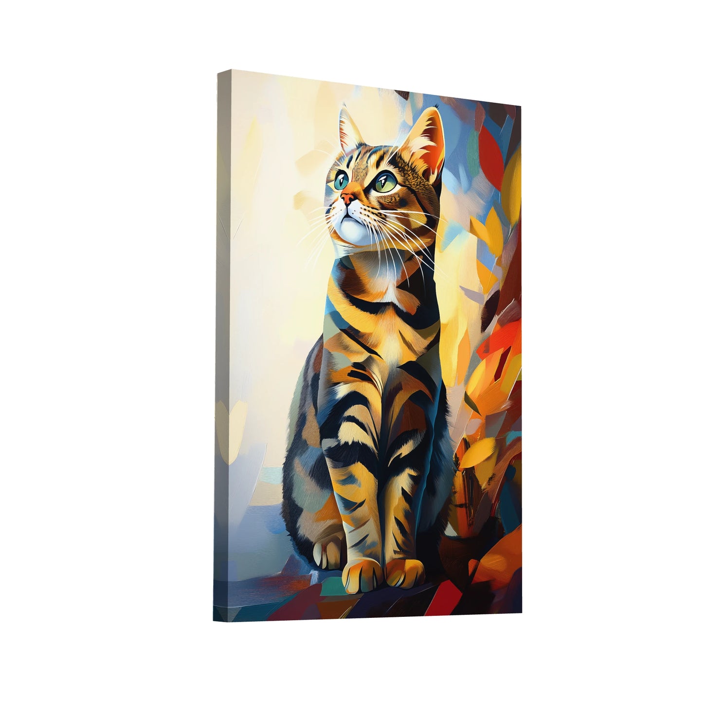 Product Hero 3D WebP Peinture Chat Tigré - Majesté Automnale - Art Virtuoso