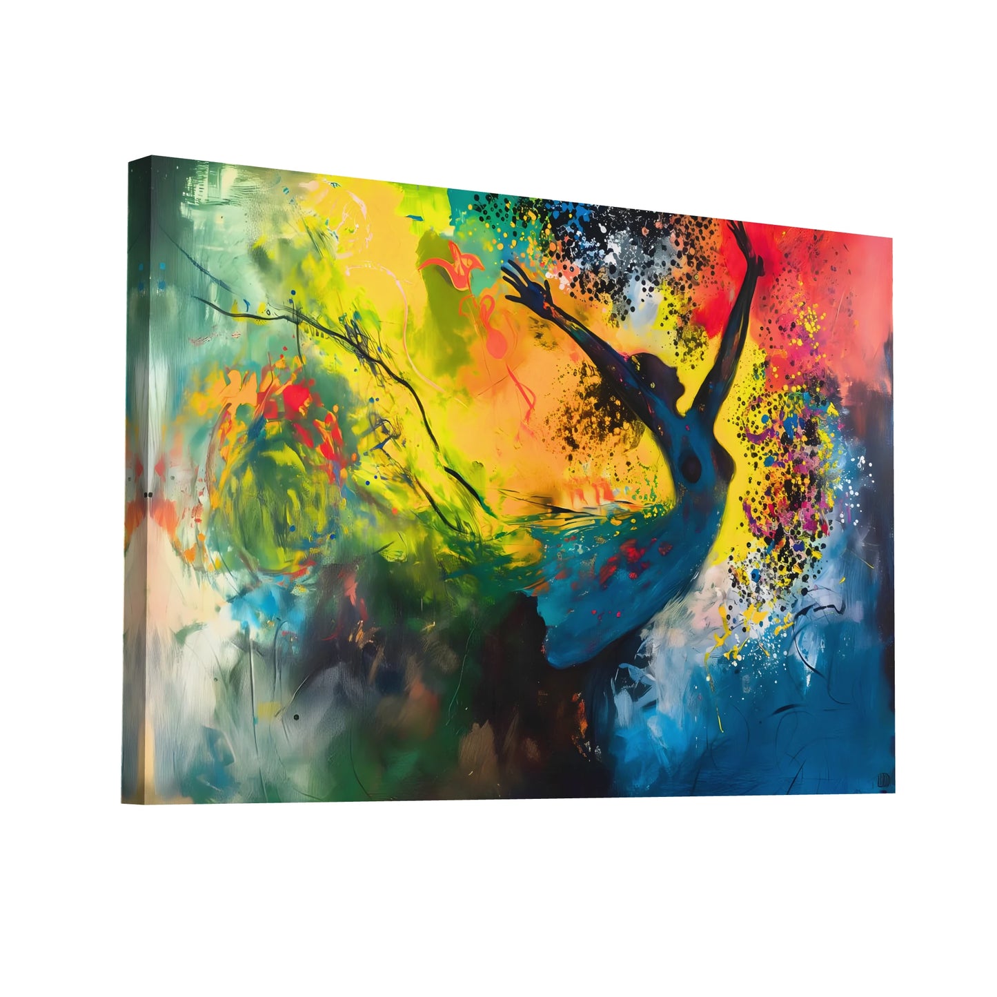Product Hero 3D WebP Peinture Danseuse Abstraite Multicolore - Art Virtuoso