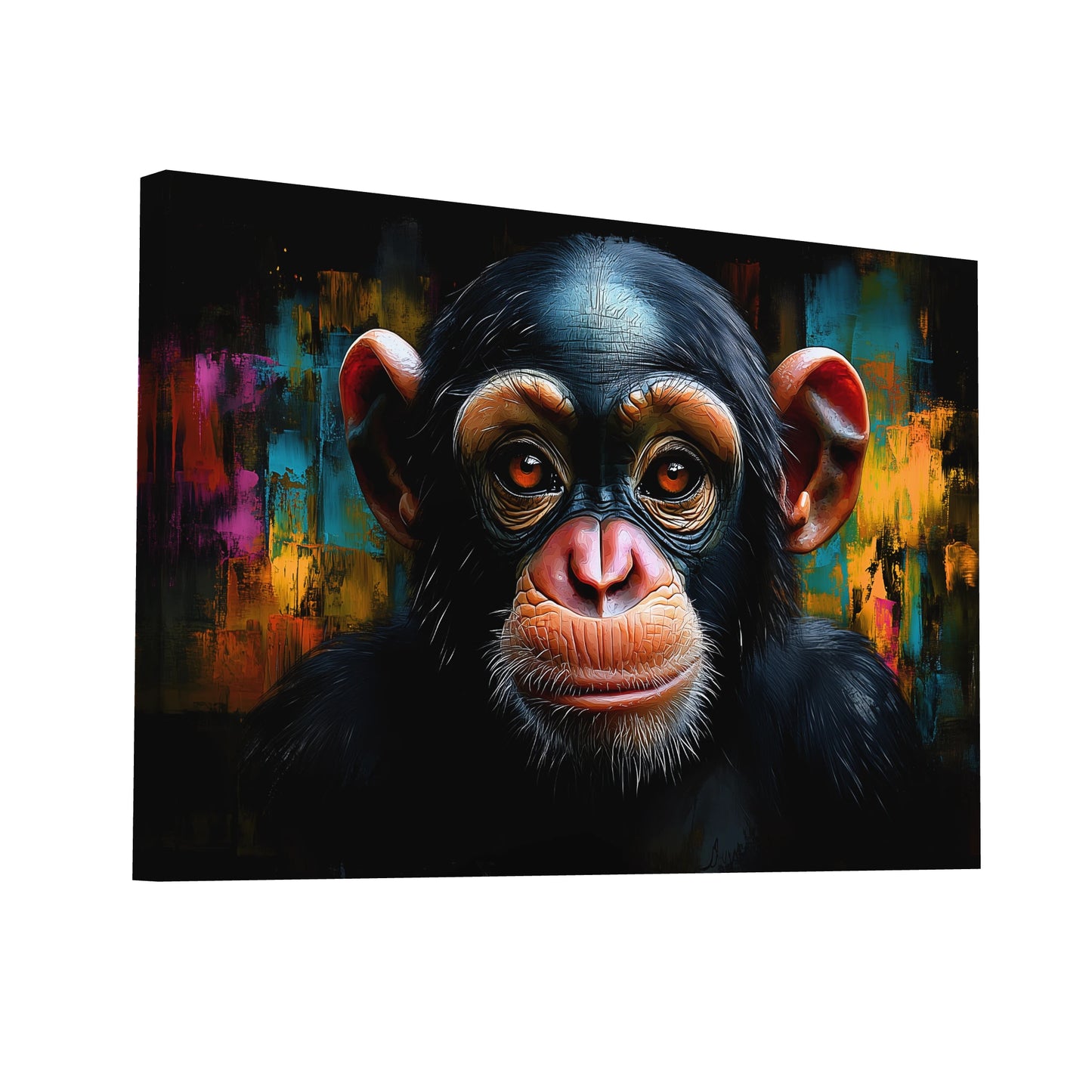 Product Hero 3D WebP Tableau Peinture de Singe - Esprit Sauvage - Art Virtuoso