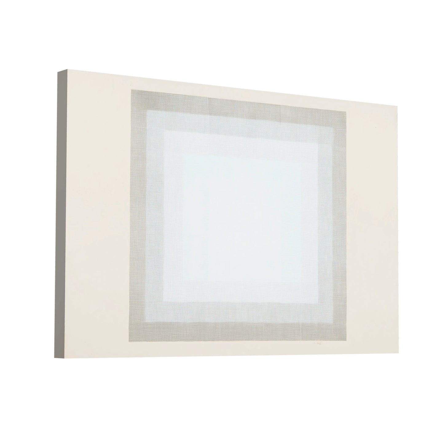 Product Hero 3D WebP Peinture Minimaliste à Carres Concentriques Gris et Blanc - Art Virtuoso