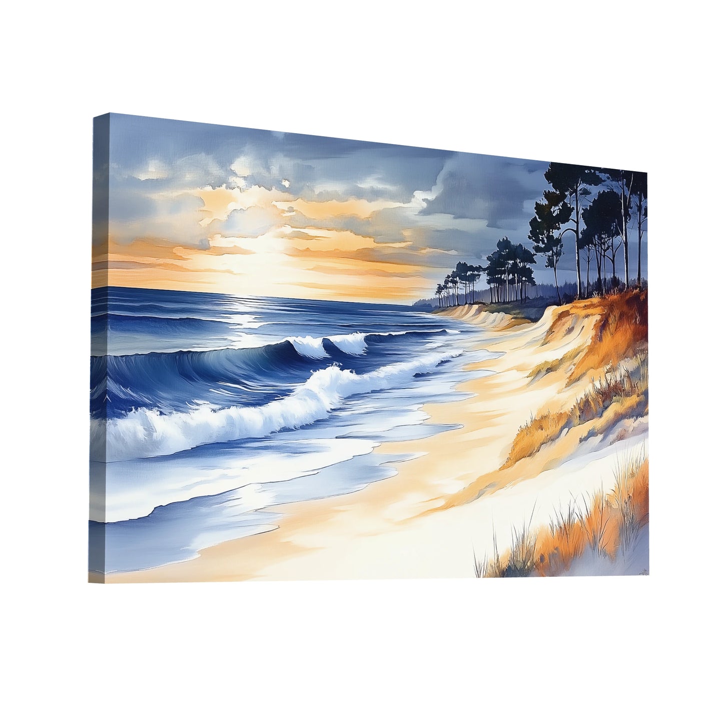 Product Hero 3D WebP Peinture Moderne - Bord de Mer Vintage - Art Virtuoso