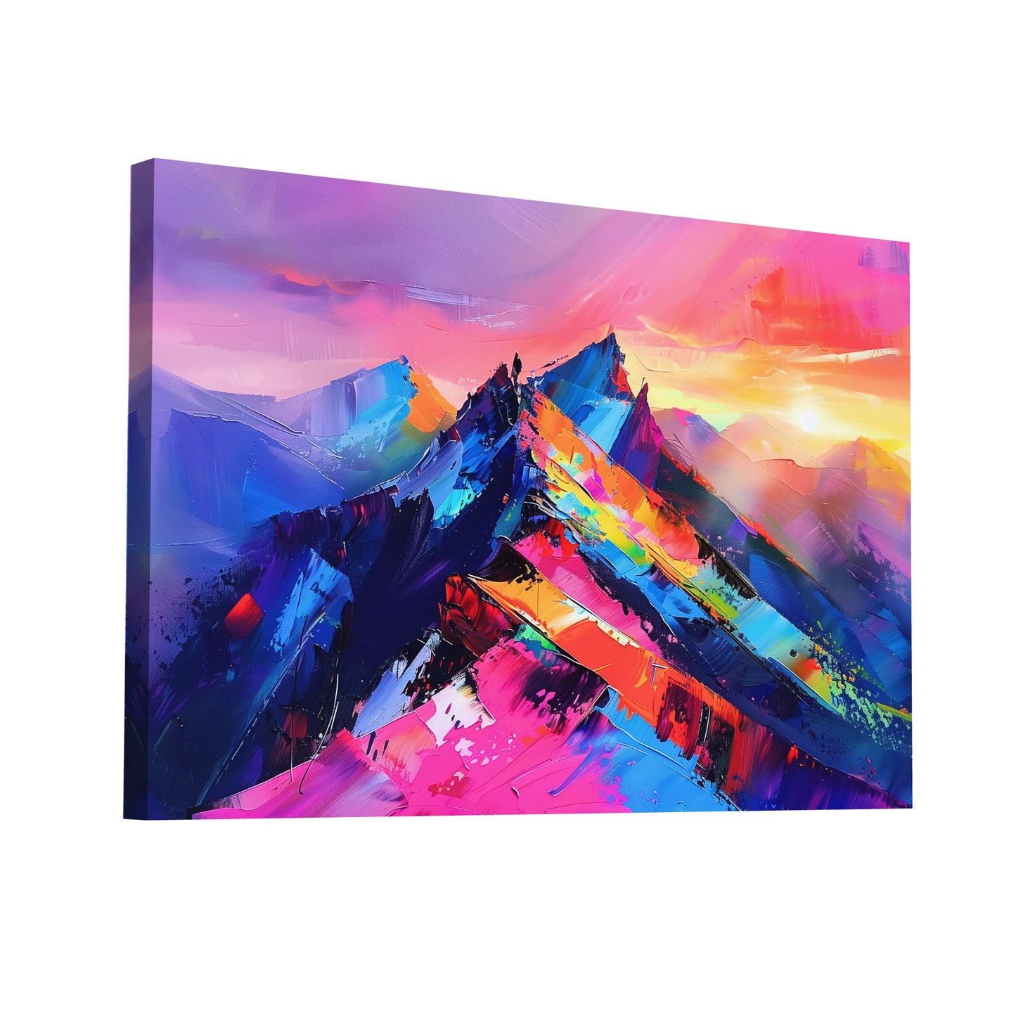 Product Hero 3D WebP Peinture Montagne Mur - Chambre Colorée - Art Virtuoso