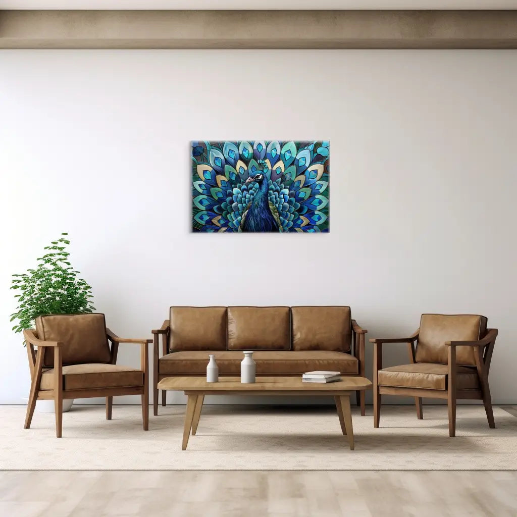 Tableau Paon - Art Deco Art Virtuoso