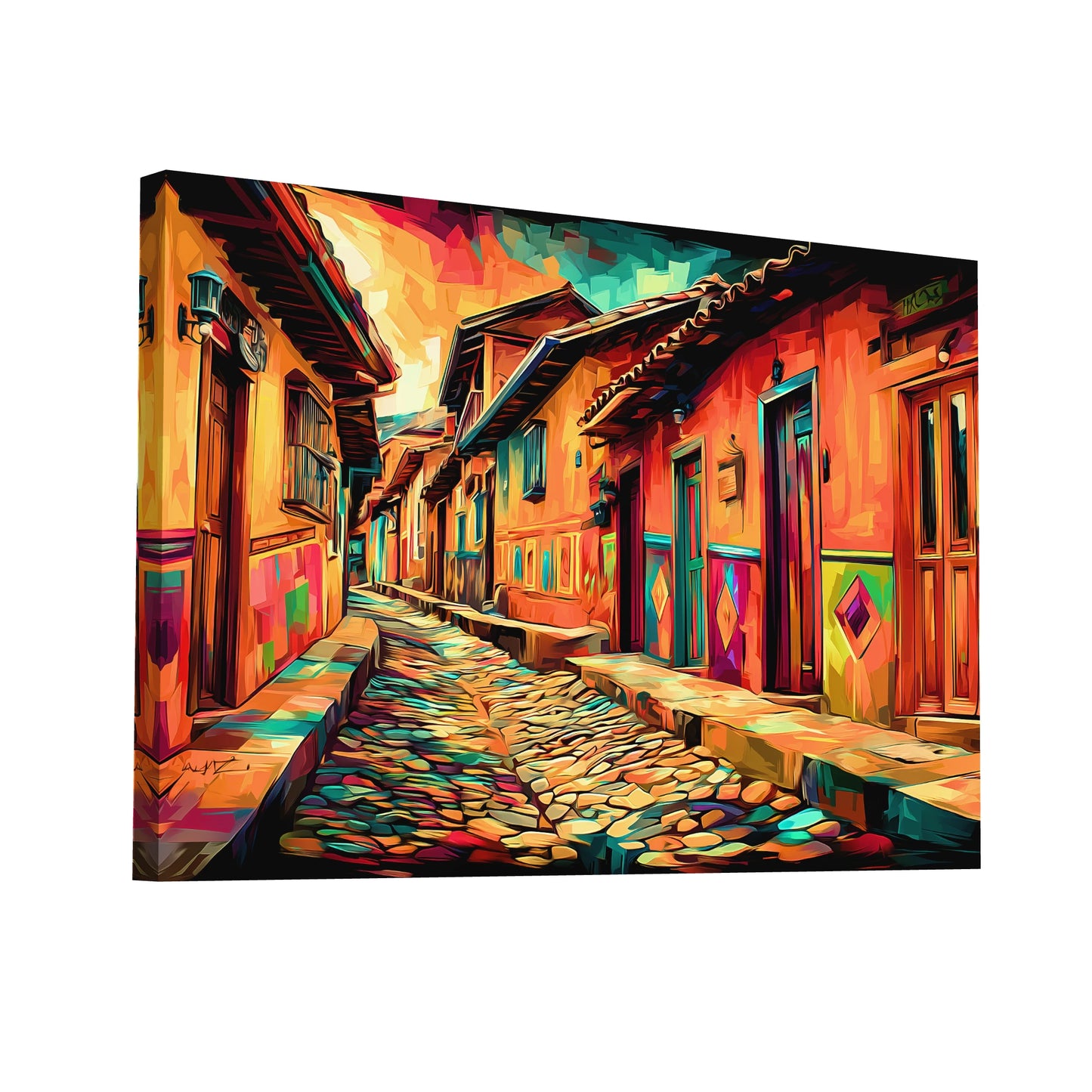 Product Hero 3D WebP Peinture Ruelle Colorée du Mexique - Passage Urbain - Art Virtuoso