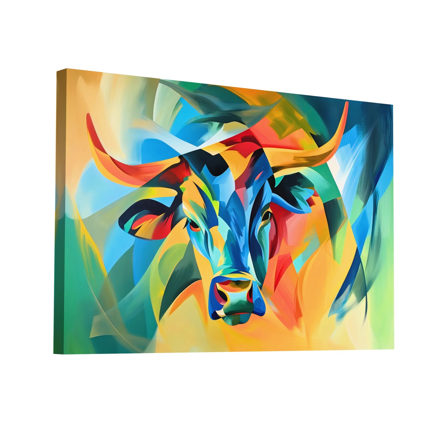 Product Hero 3D WebP Peinture Taureau Abstrait - La Force Tranquille - Art Virtuoso