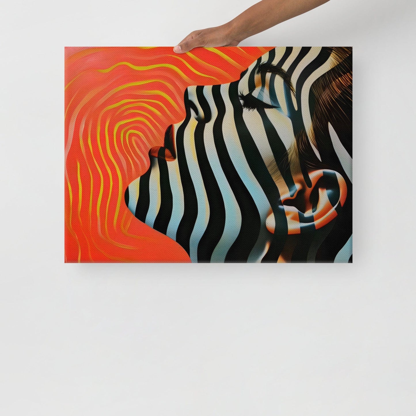 Peinture Visage Abstrait - Symphonie de Couleurs Op Art Art Virtuoso