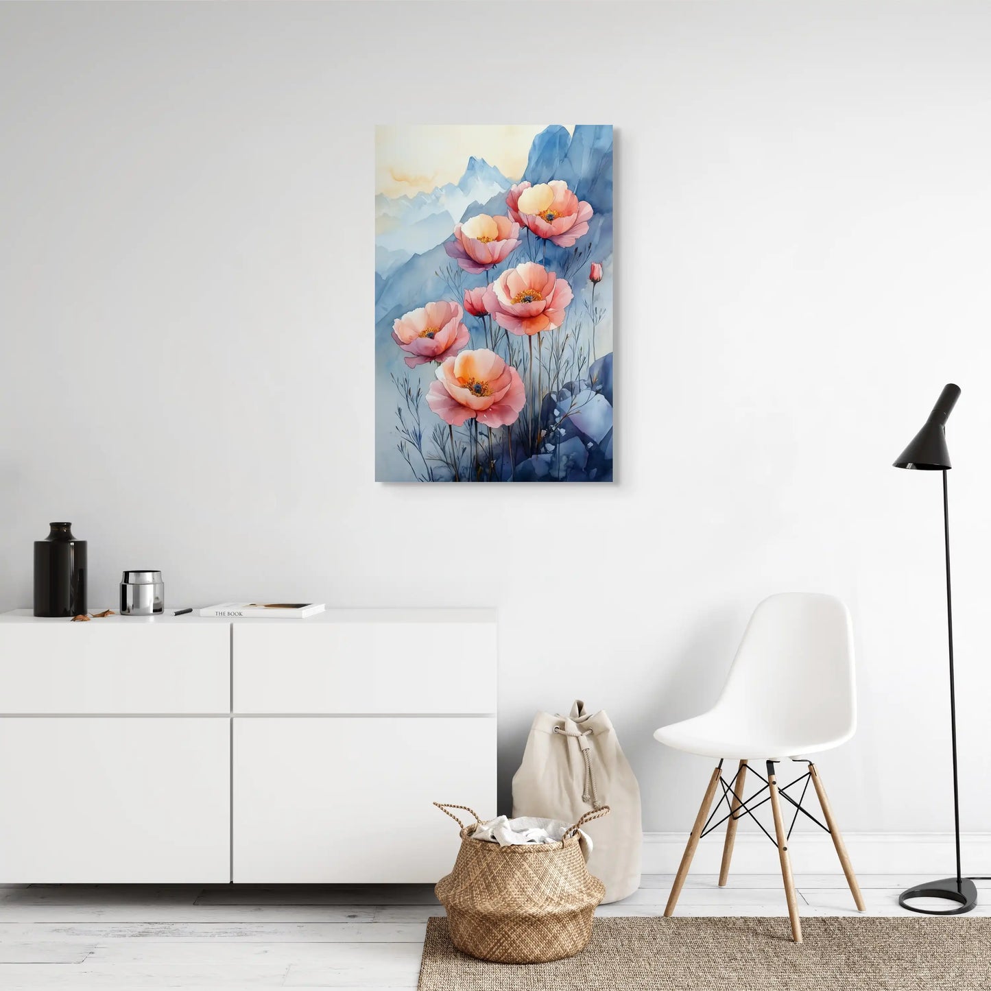 Peinture Aquarelle Coquelicot au Cœur des Montagnes Affiches, reproductions et œuvres graphiques Art Virtuoso