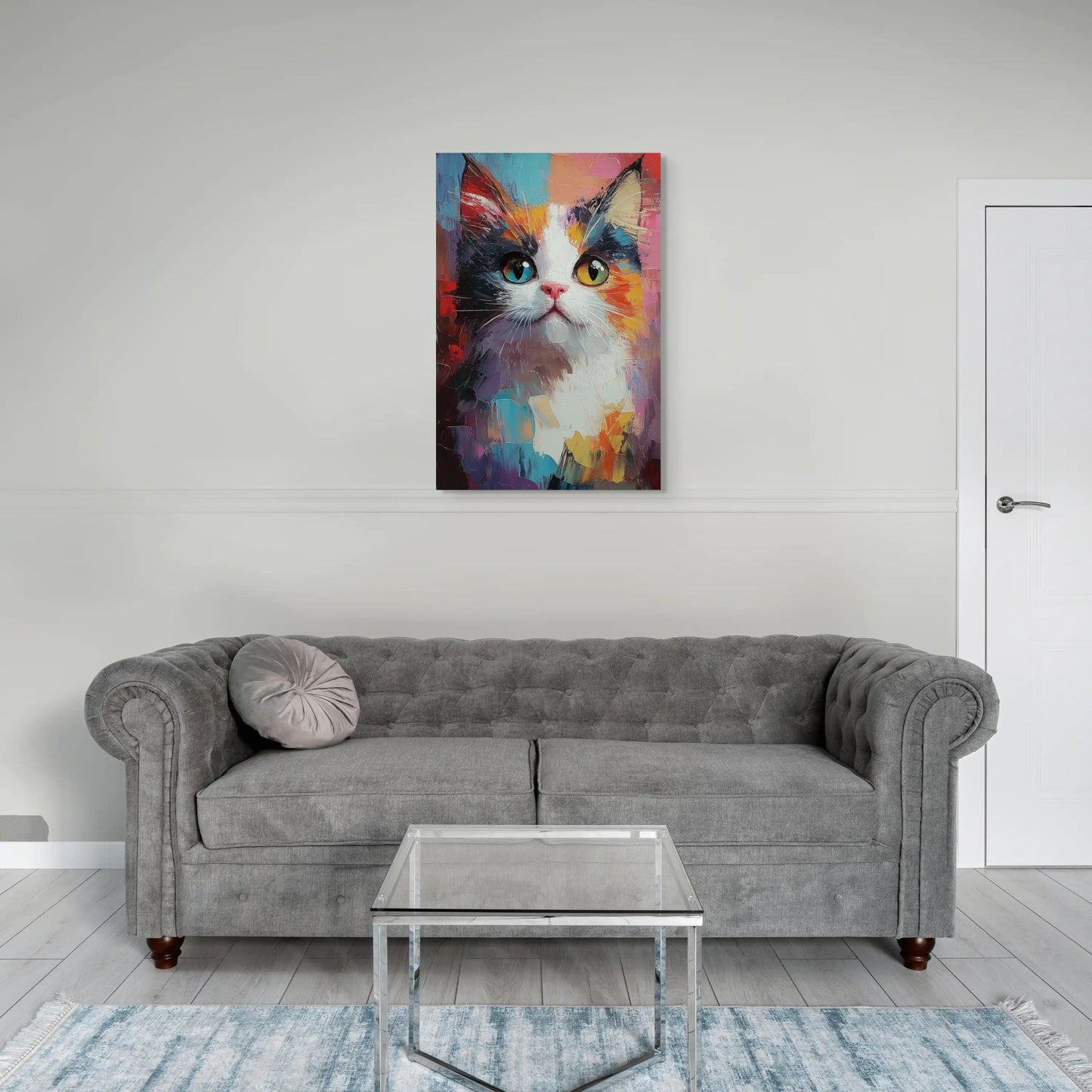 Tableau Peinture Chat Acrylique - Palette Émotionnelle Affiches, reproductions et œuvres graphiques Art Virtuoso