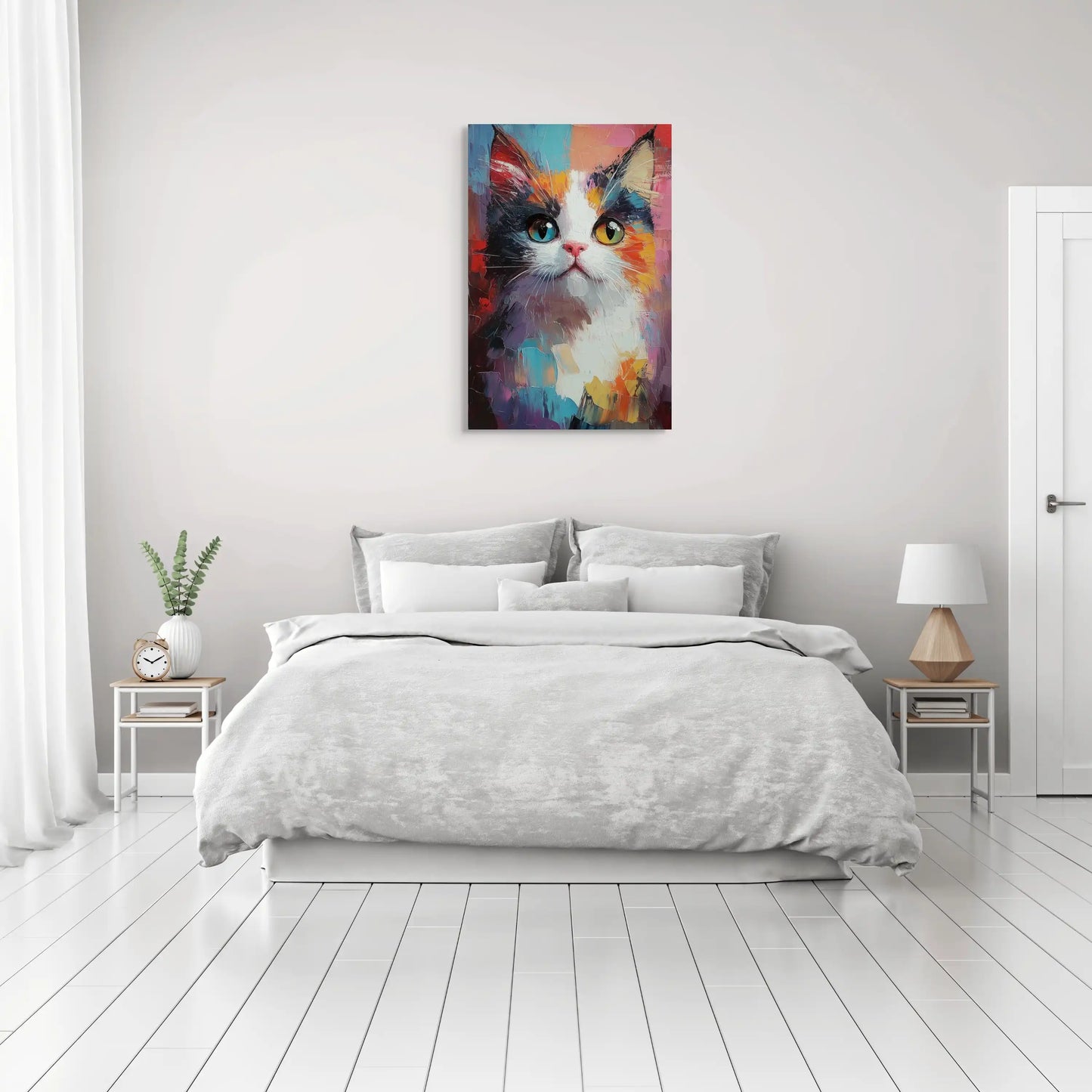 Tableau Peinture Chat Acrylique - Palette Émotionnelle Affiches, reproductions et œuvres graphiques Art Virtuoso