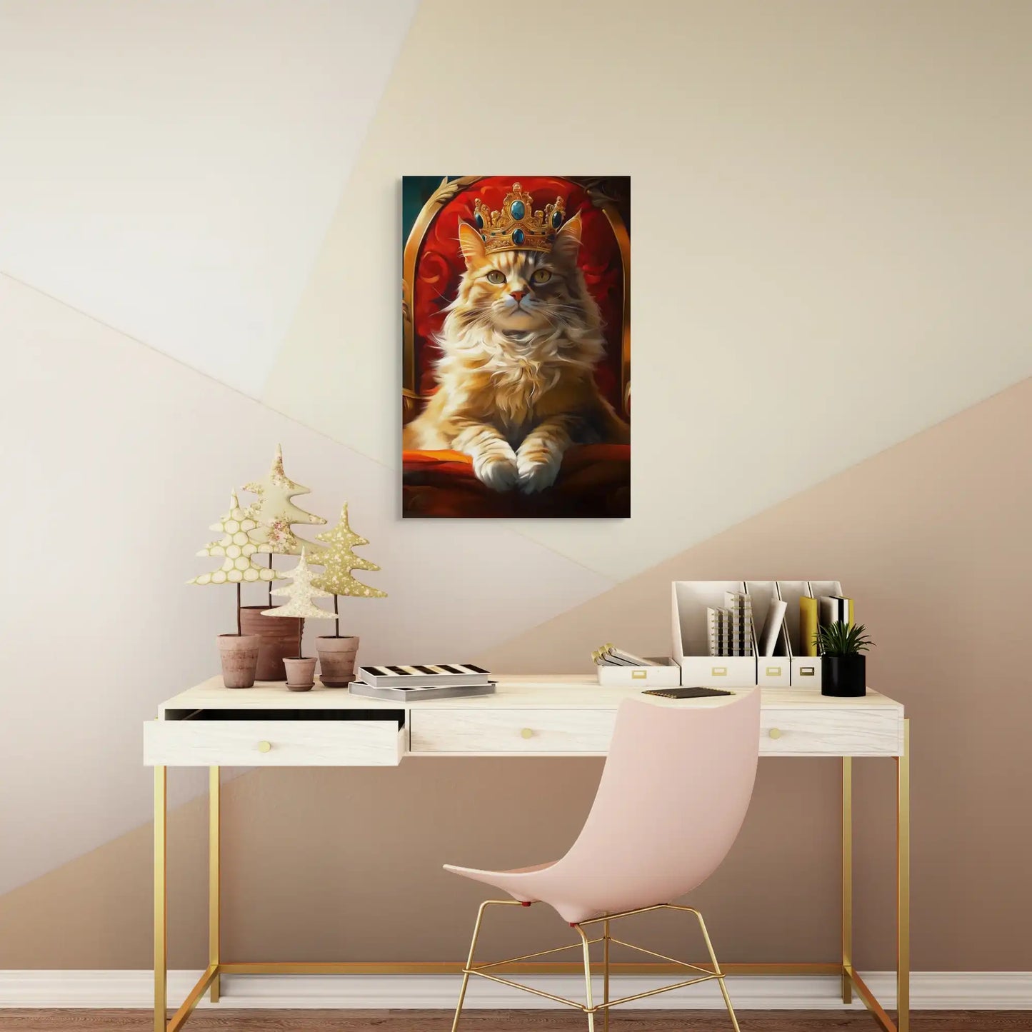 Peinture Chat Roi - Le Monarque Affiches, reproductions et œuvres graphiques Art Virtuoso